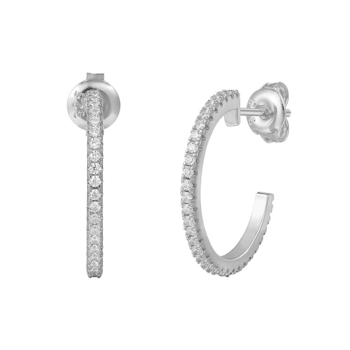 Paar Creolen Creolen Damen Modern Basic Zirkonia Sterlingsilber 20 mm XS10353