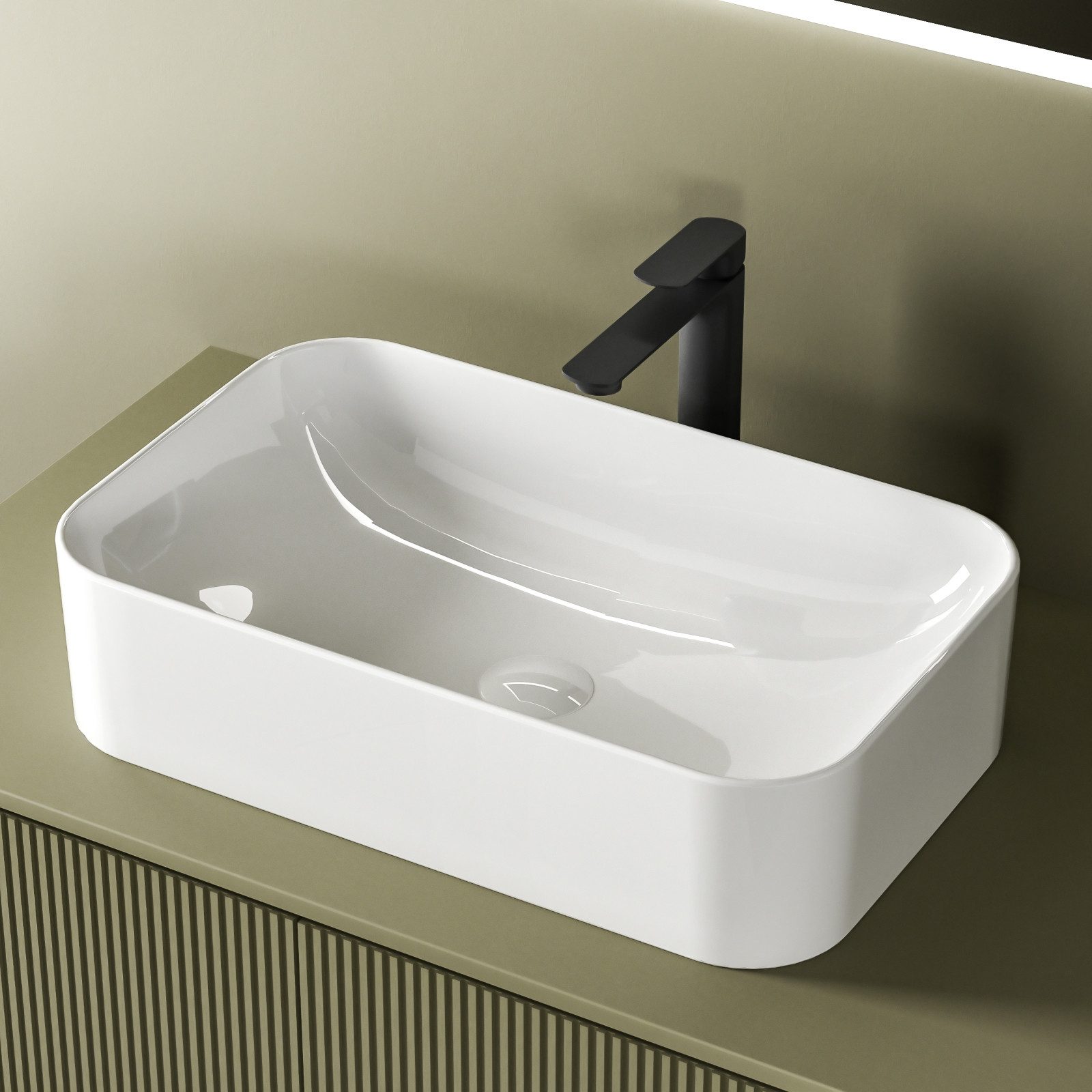 EMKE Aufsatzwaschbecken Keramik Waschbecken waschtisch badezimmer/Gäste-WC günstig online kaufen
