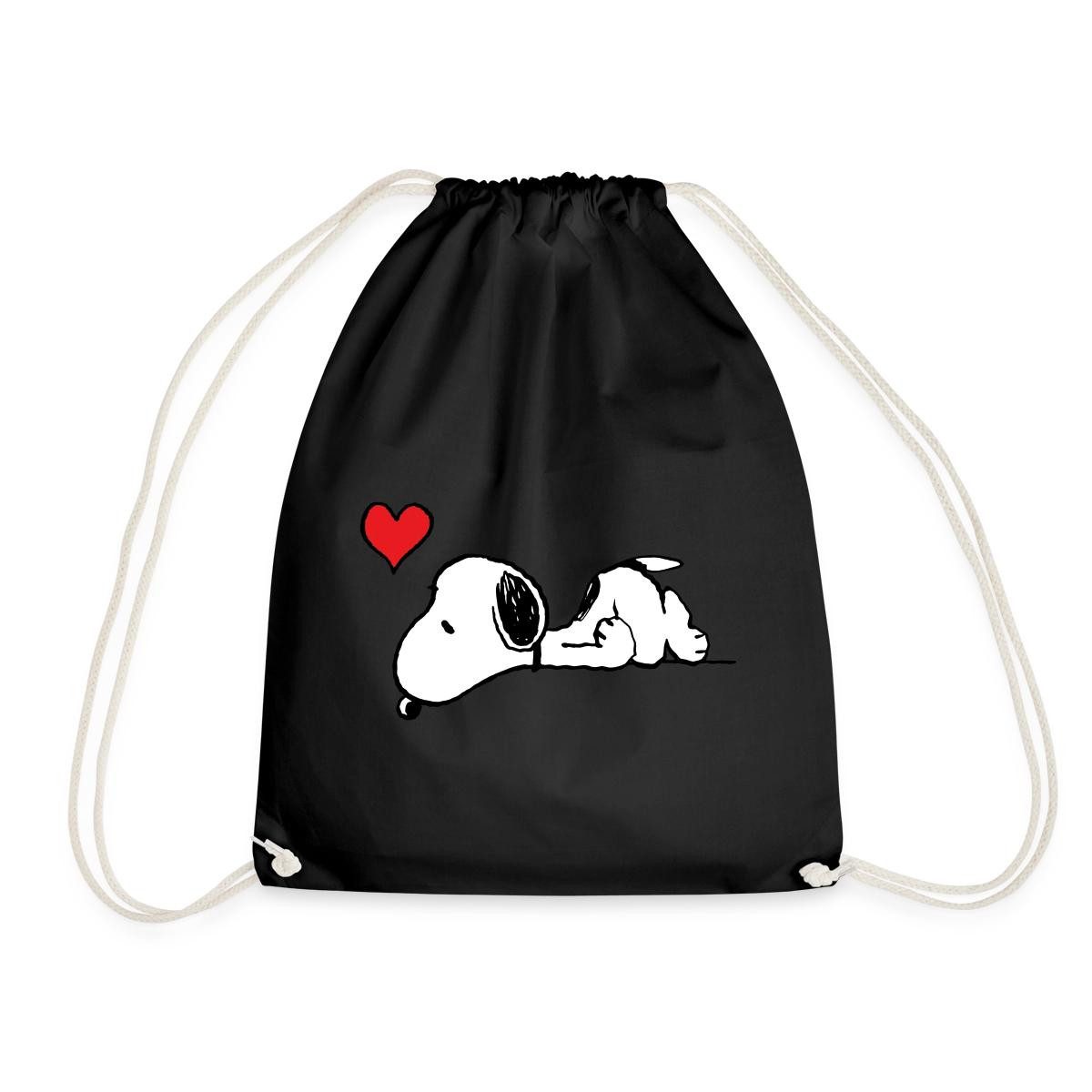 Spreadshirt Turnbeutel Peanuts Snoopy Liebe Herz Love Turnbeutel (1-tlg)