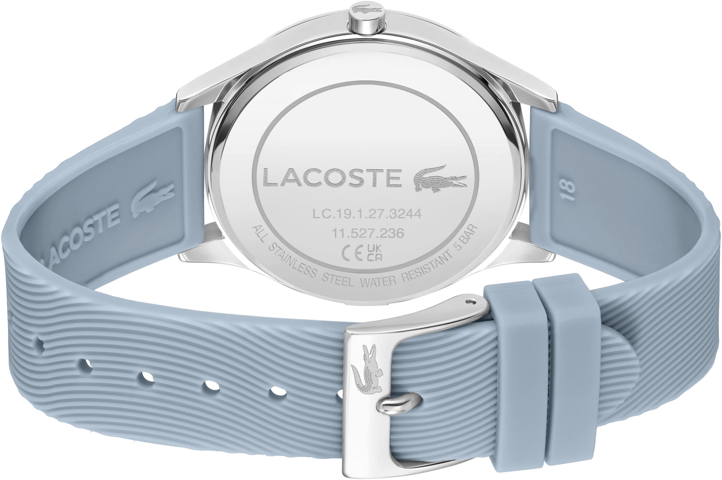 Lacoste Quarzuhr FALDA 2001352, Armbanduhr, Damenuhr, Mineralglas, analog, Silikonarmband