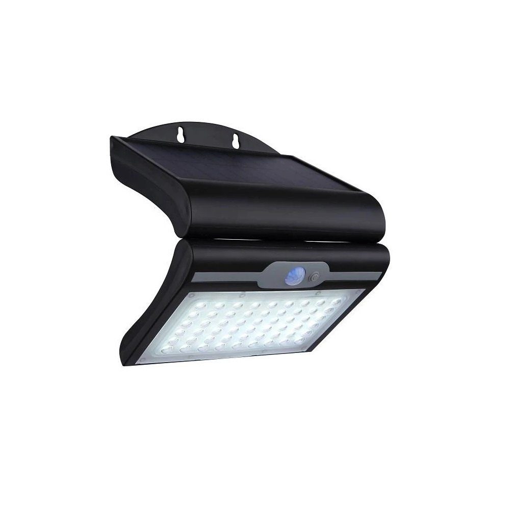 GTV LED Außen-Deckenleuchte 4 Watt LED Solar Eingangsbeleuchtung  Außenleuchte mit Dämmerung und, Kaltweiß, 4 Watt, 300 Lumen, Kaltweiß  6400K, 18,5x18x10,3 cm, Schwarz, IP44