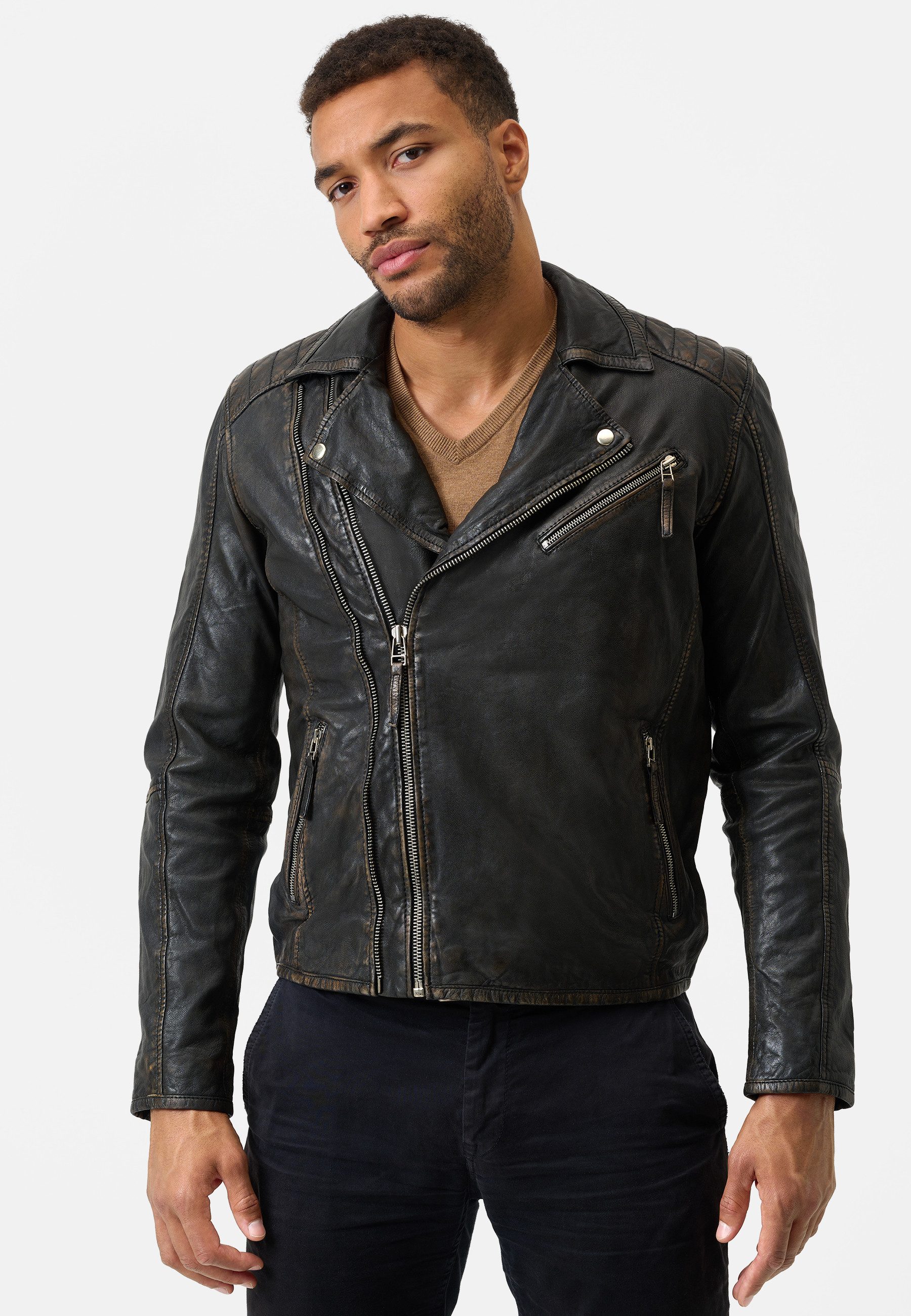 RICANO Lederjacke Matteo Vintage Bikerjacke aus günstig online kaufen
