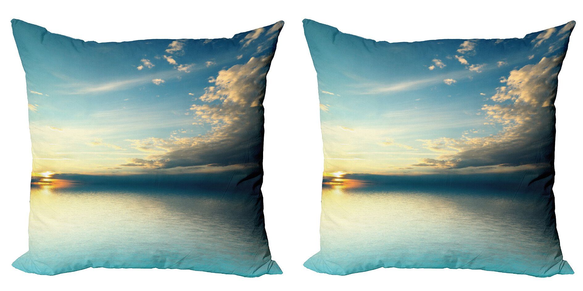 Kissenbezüge Modern Accent Doppelseitiger Digitaldruck, Abakuhaus (2 Stück), Küsten Sea Sunset Horizon
