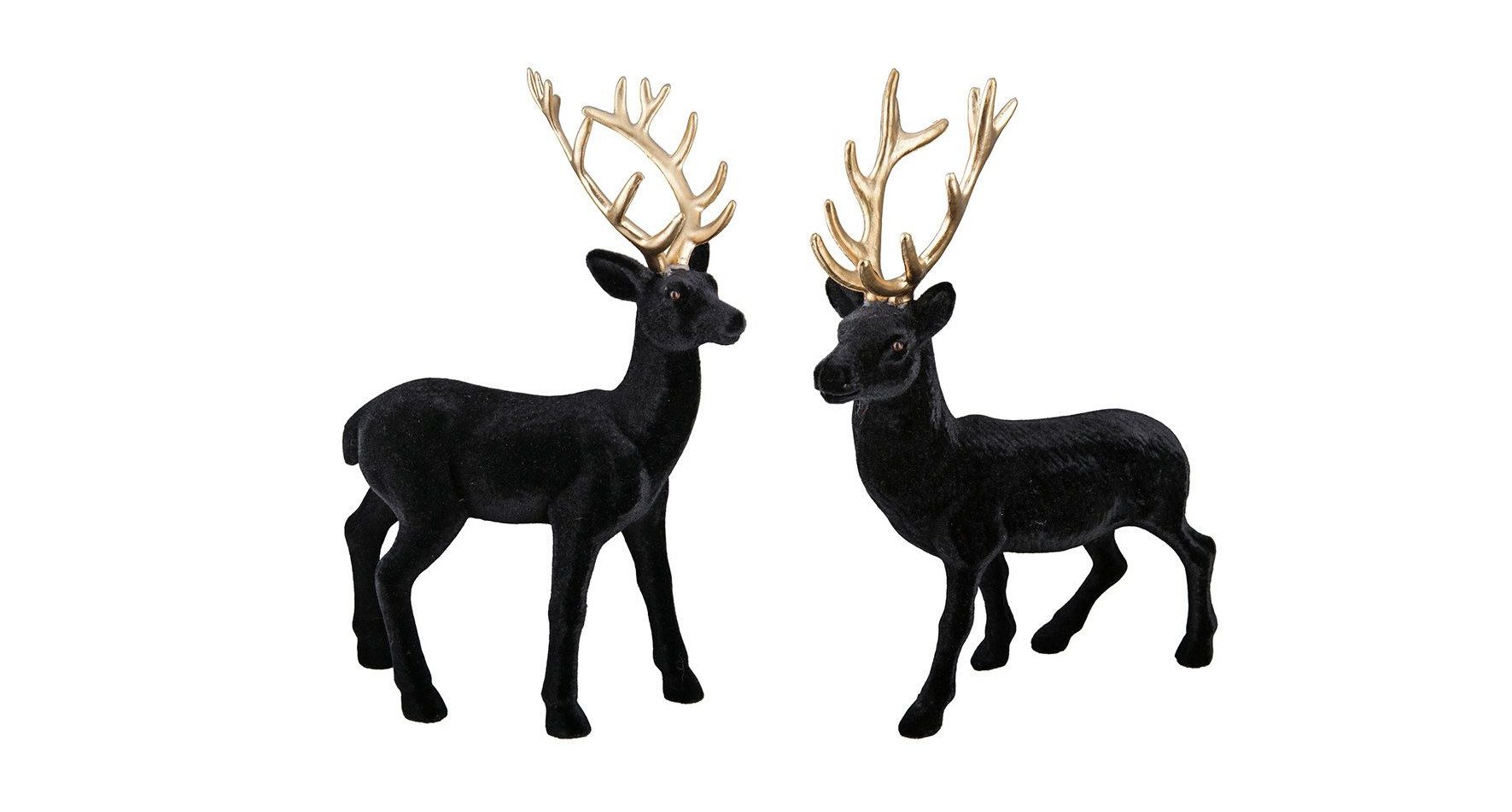 GILDE Weihnachtsfigur Harry Hirsch 2er-Set, 19cm schwarz