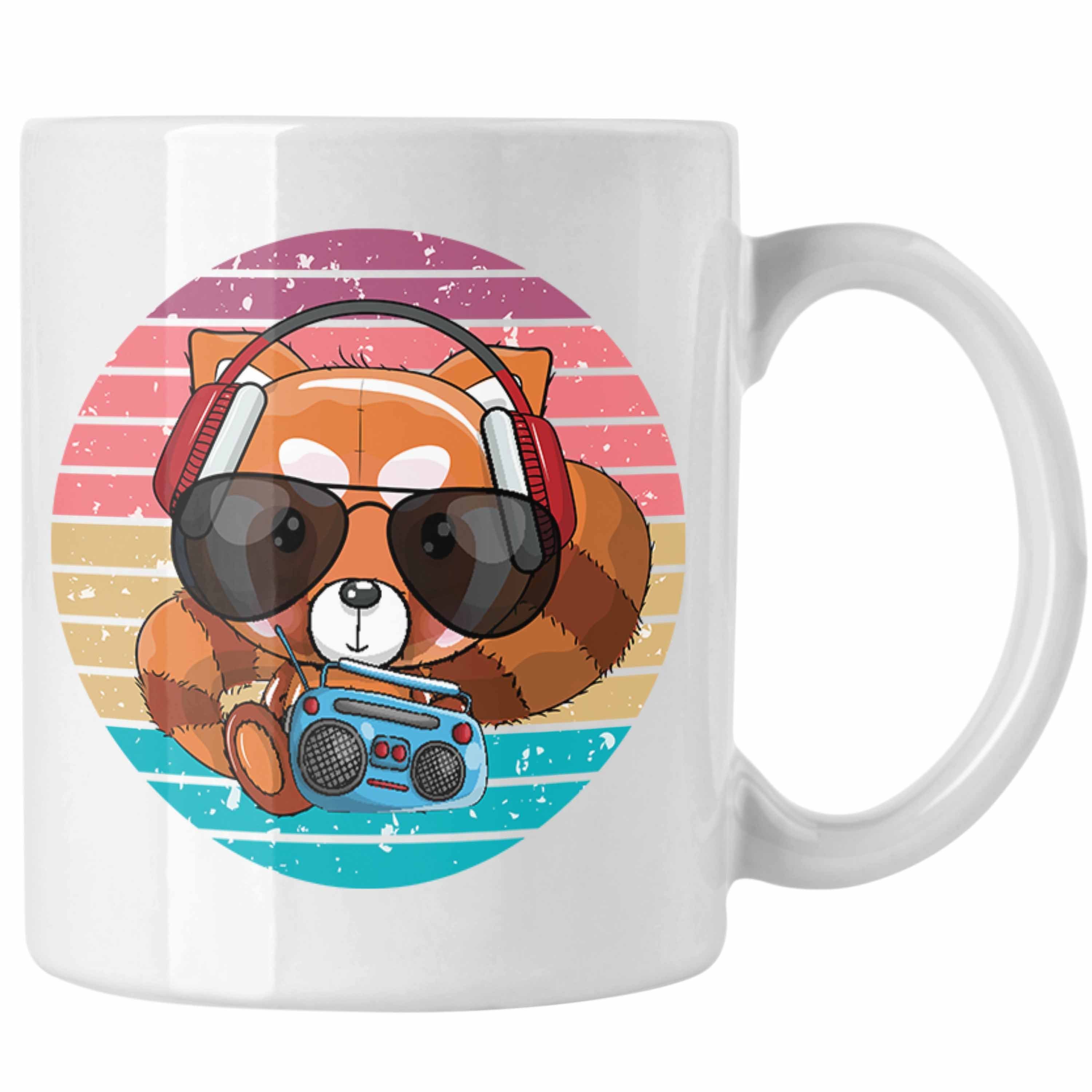 Tasse Panda für Geschenkidee Musik Trendation Weiss Jungs Cooler Mädchen Tasse - Lustige Kinder Trendation Grafik Roter