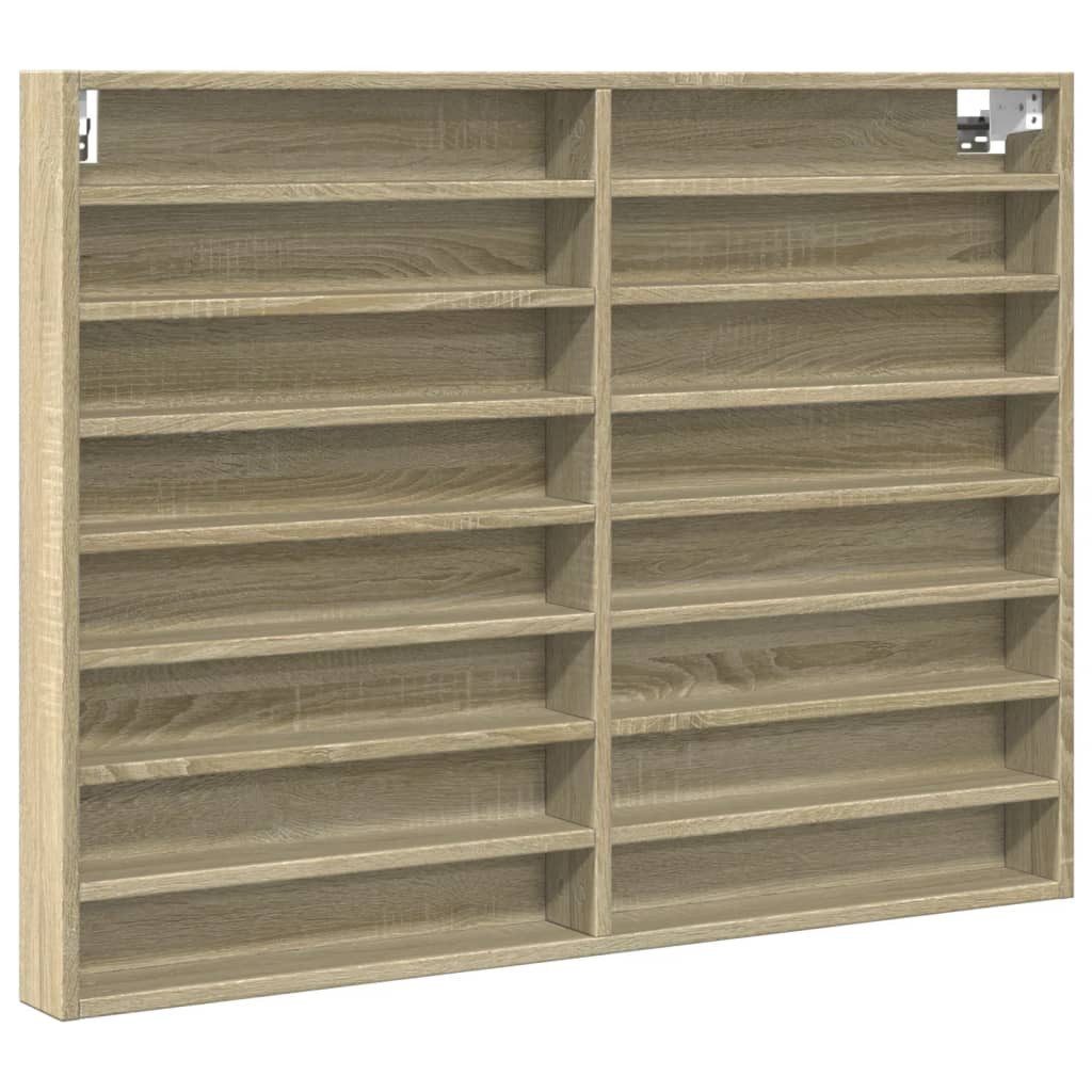 vidaXL Regal Vitrinenschrank Sonoma-Eiche 100x8,5x75 cm Holzwerkstoff, 1-tlg.