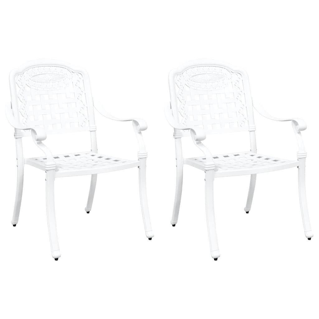vidaXL Gartenstuhl Gartenstuhl 2 pcs Weiß 55 x 56,5 x 91cm Aluminium (2 St)