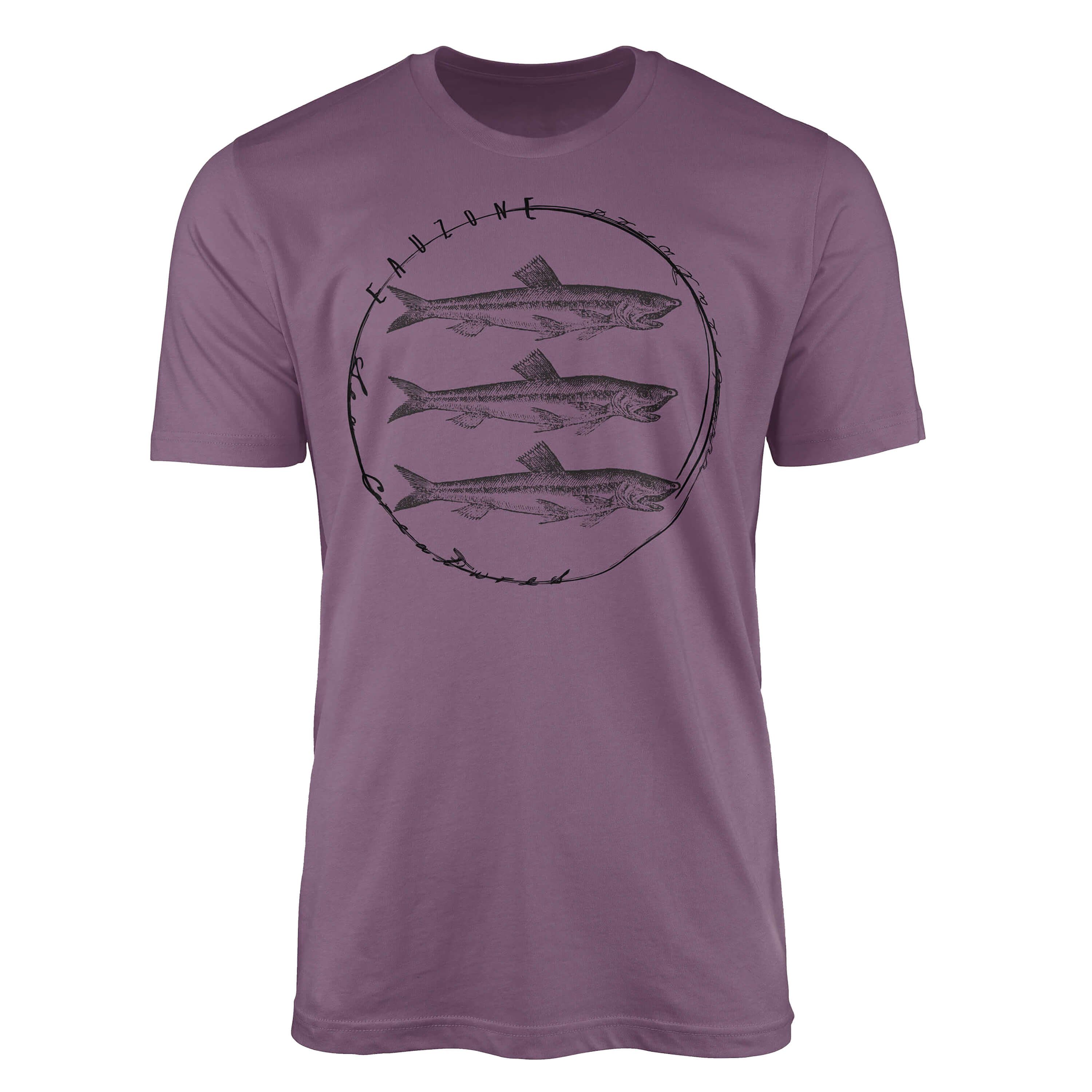 Sea Sea Struktur feine Creatures, Shiraz Tiefsee Serie: T-Shirt Schnitt sportlicher 091 Sinus und - T-Shirt Art Fische /