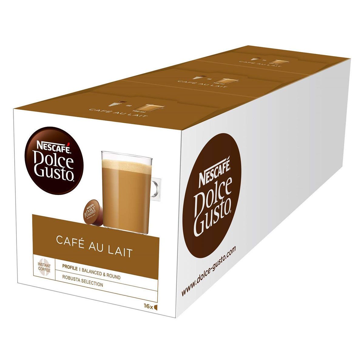 NESCAFE Kaffee, Nescafe Dolce Gusto Cafe Au Lait 2x16 Pods Kaffeegenuss 2er Pack