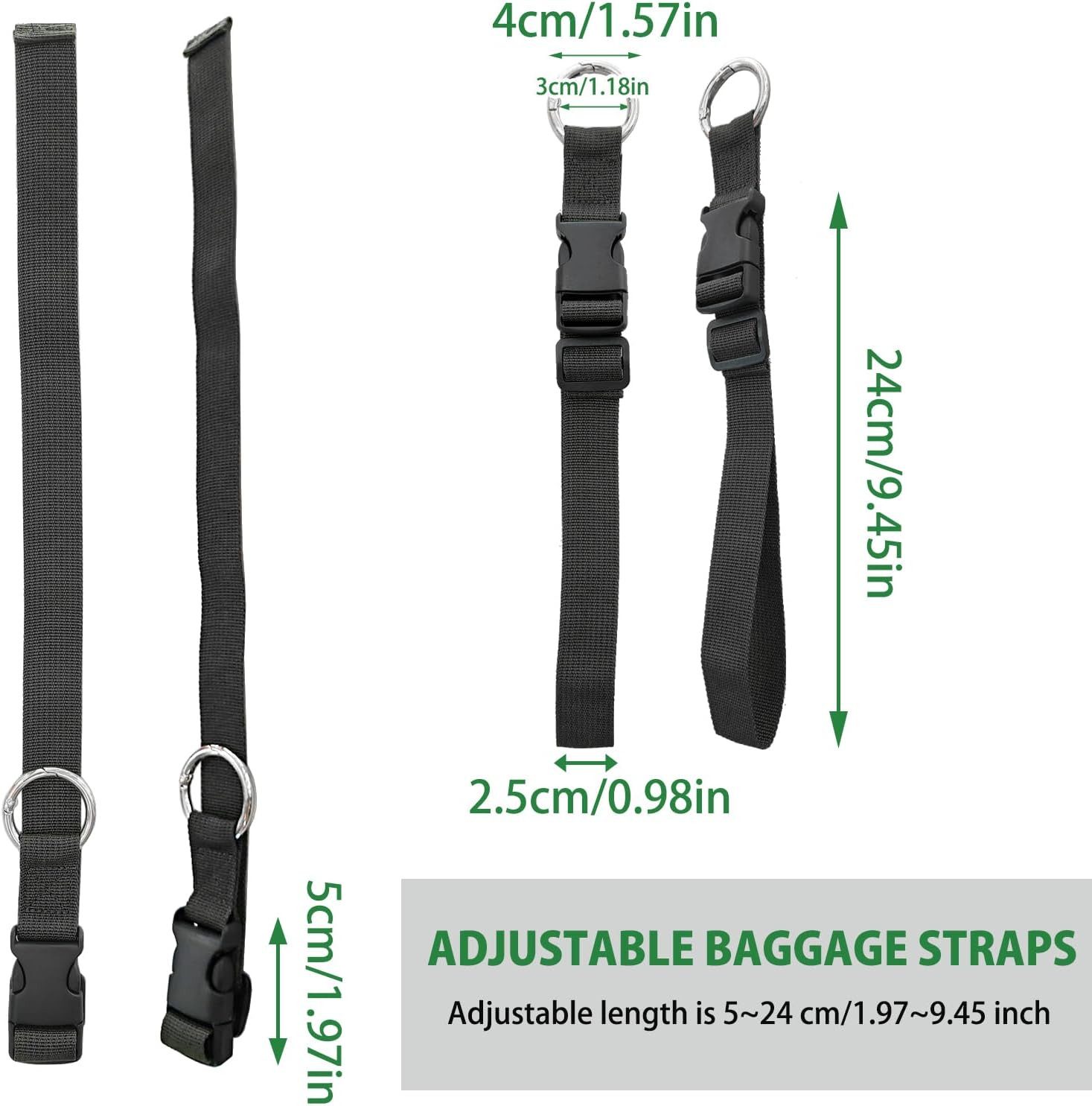 Coonoor Koffergurt 3 Stück Add-a-Bag-Gepäckgurte, Jackenhalter
