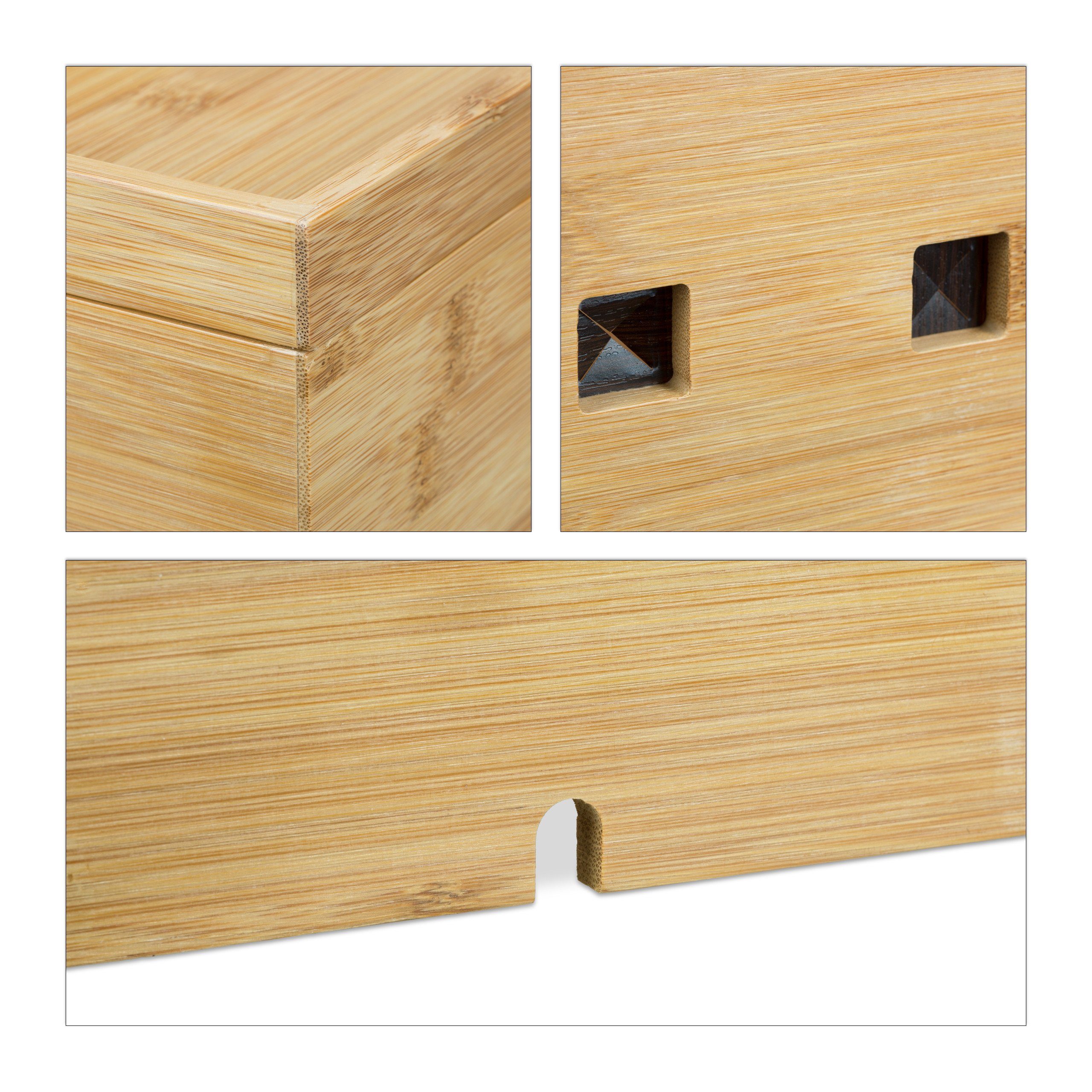 relaxdays Kabelbox Bambus