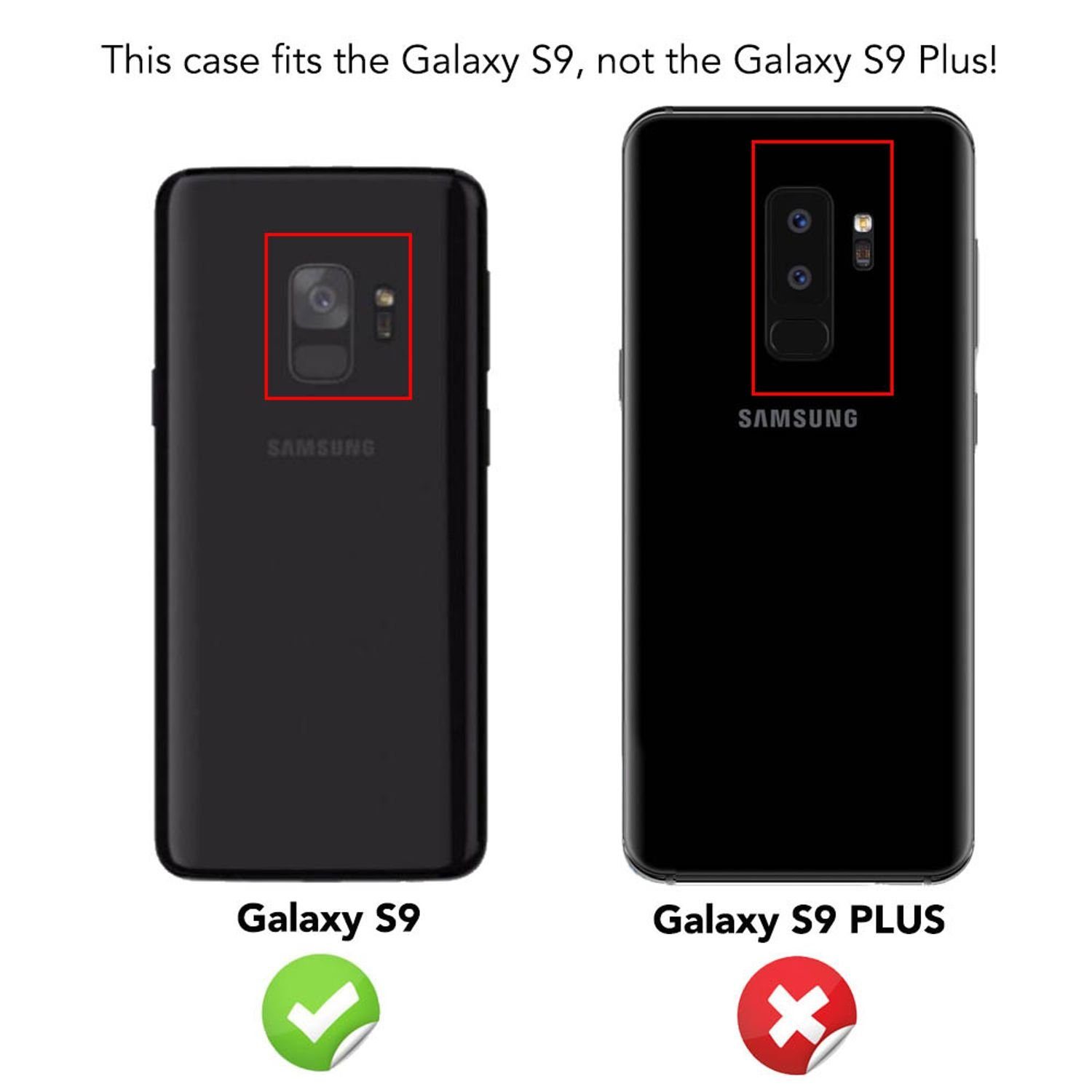 Nalia Smartphone-Hülle Samsung Galaxy S9 14,7 cm (5,8 Zoll), Glitzer Silikon Hülle / Verstärkte Innenseite / Glänzende Schutzhülle