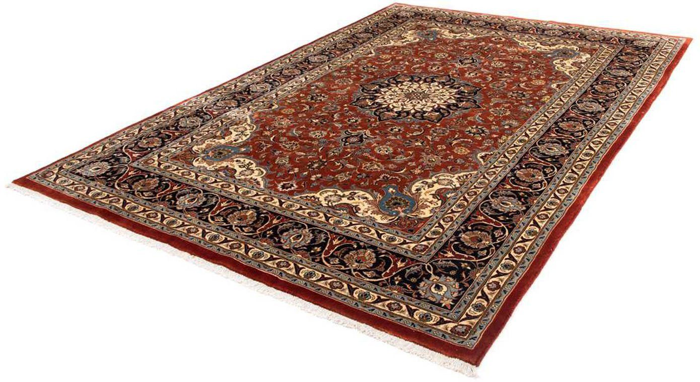 Wollteppich Maschad Blumenmuster Beige 300 x 198 cm, morgenland, rechteckig, Höhe: 10 mm, Unikat mit Zertifikat | Kurzflor-Teppiche