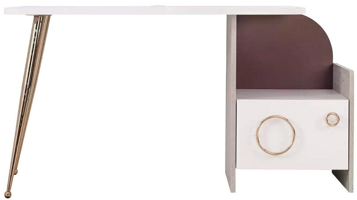 Xlmoebel Kinderschreibtisch Holztisch mit weißem Bücherregal für das Kinderzimmer (Schreibtisch mit Bücherregal, Set 2tlg Schreibtisch + Bücherregal), Hergestellt in Europa