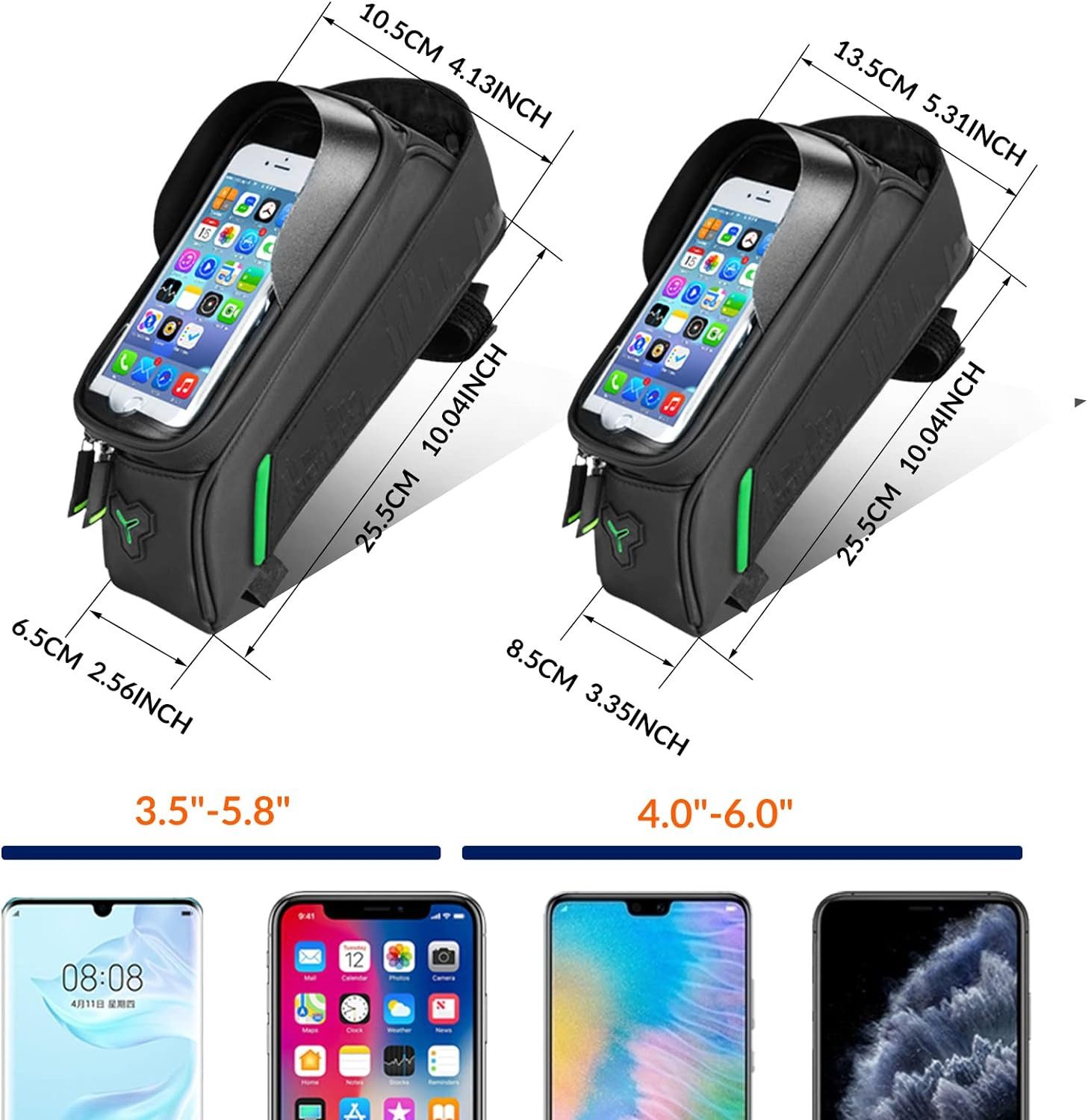 ROCKBROS Fahrradtasche Rahmentasche, Handytasche Touchscreen, Wasserdicht, Für Handys bis zu 7,0" iPhone 15/14 Galaxy S23/S22 Huawei P60 – Bild 5 von 5