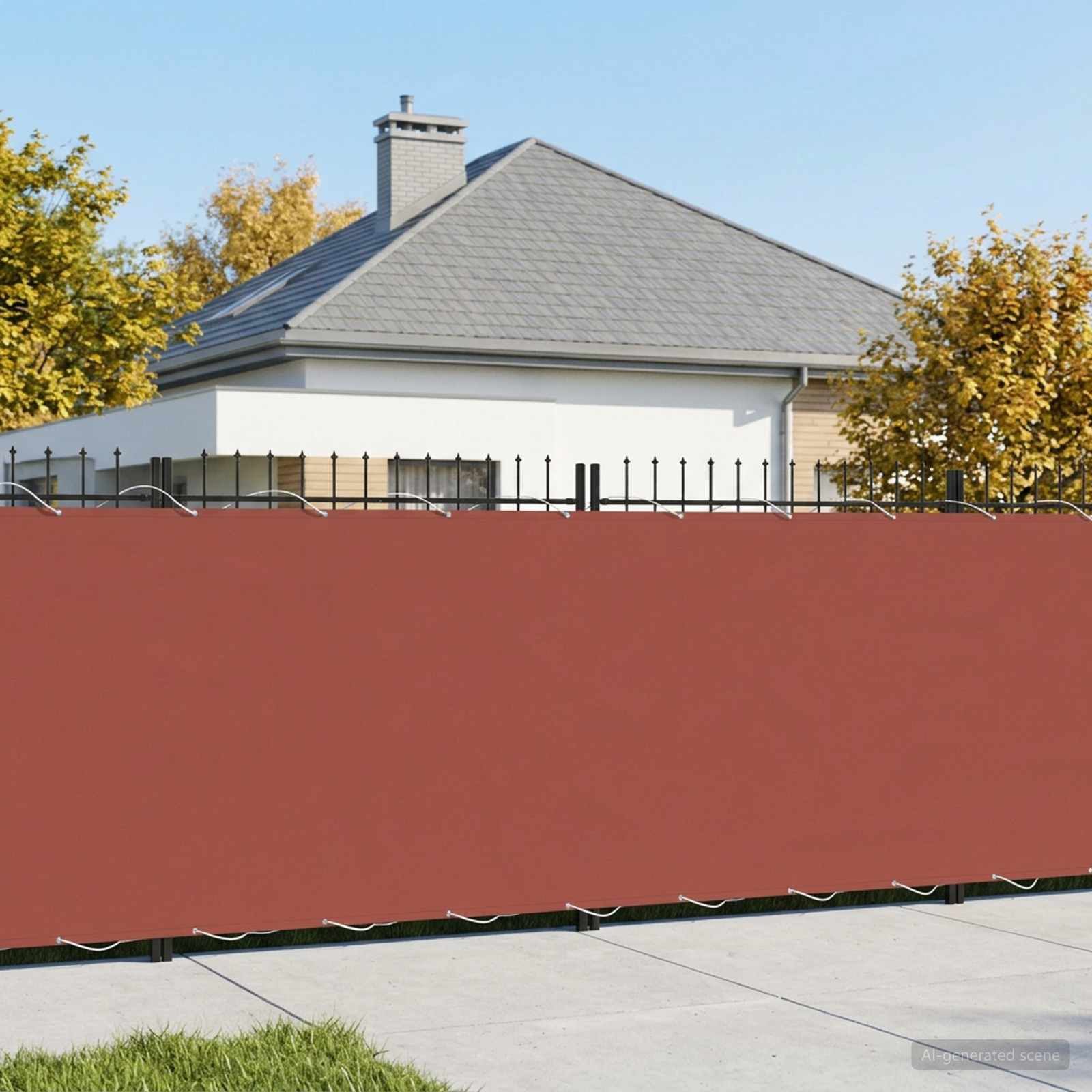 vidaXL Balkonsichtschutz Balkon Sichtschutz 200 x 600 cm Stoff mit PU-Beschichtung (1-St)