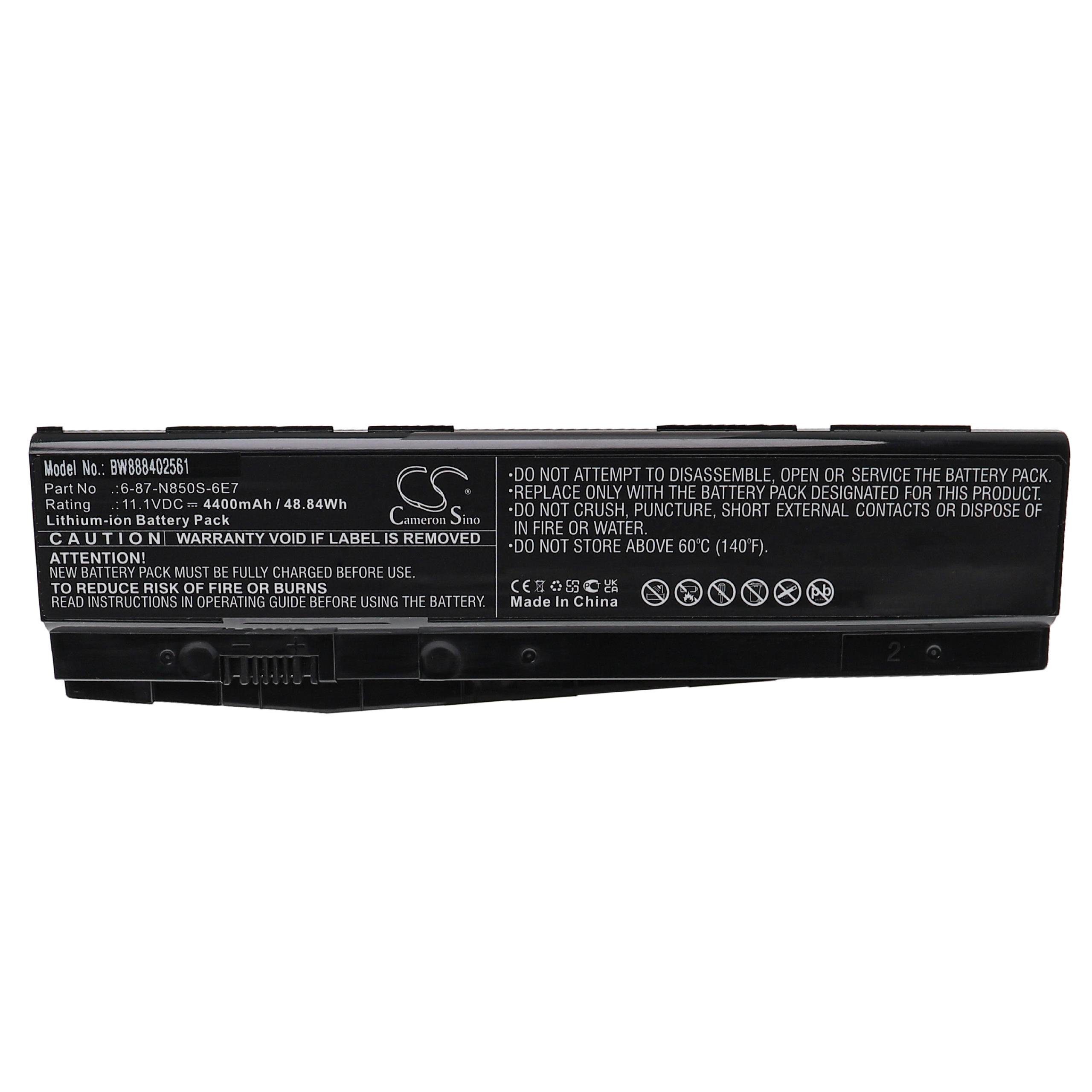 vhbw Ersatz für Hasee 6-87-N850S-4U41 für Laptop-Akku Li-Ion 4400 mAh (11,1 V)