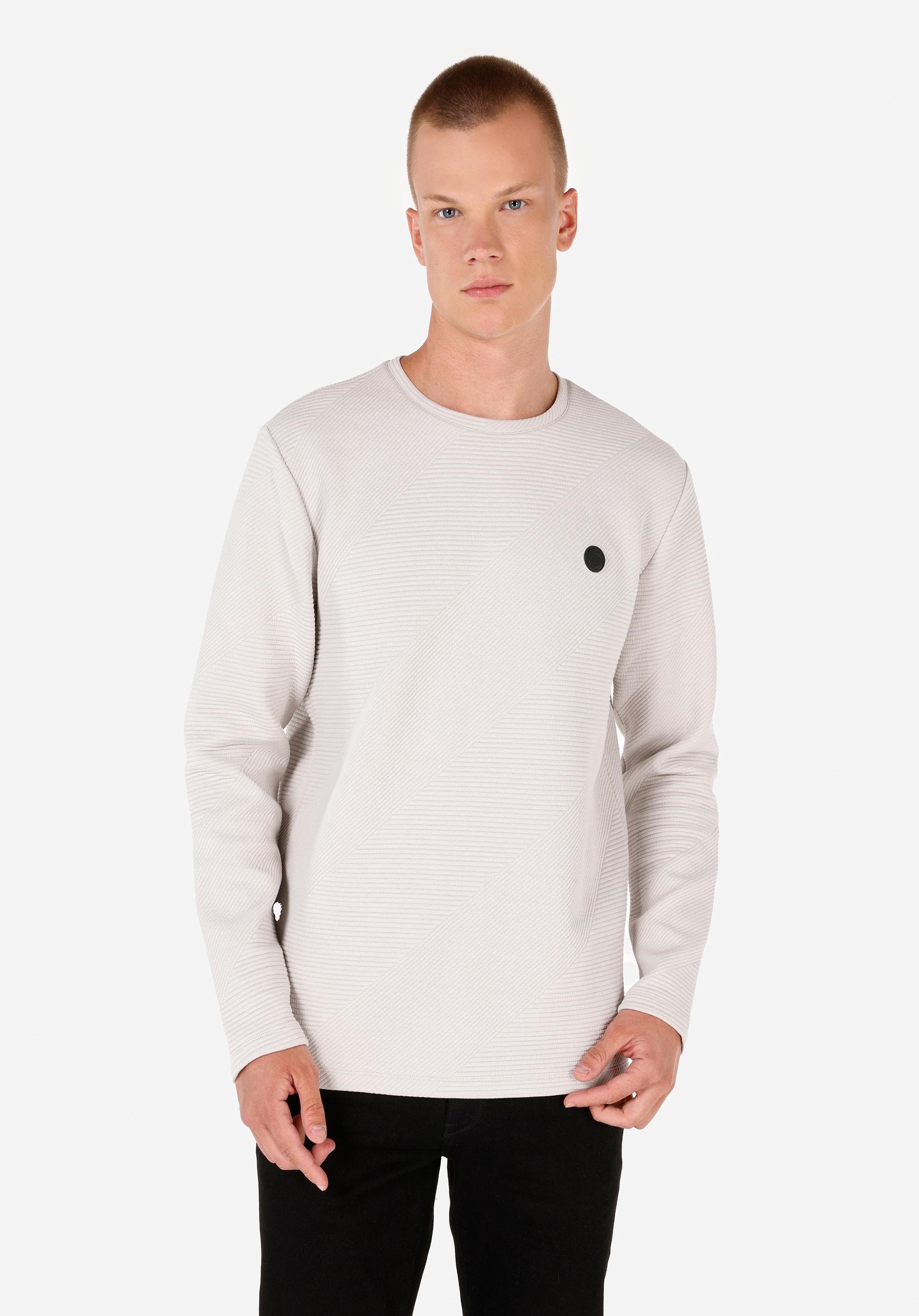 Colins T-Shirt & Kleid Colins Regular Fit Rundhals Herren Langarm-T-Shirt in Grau