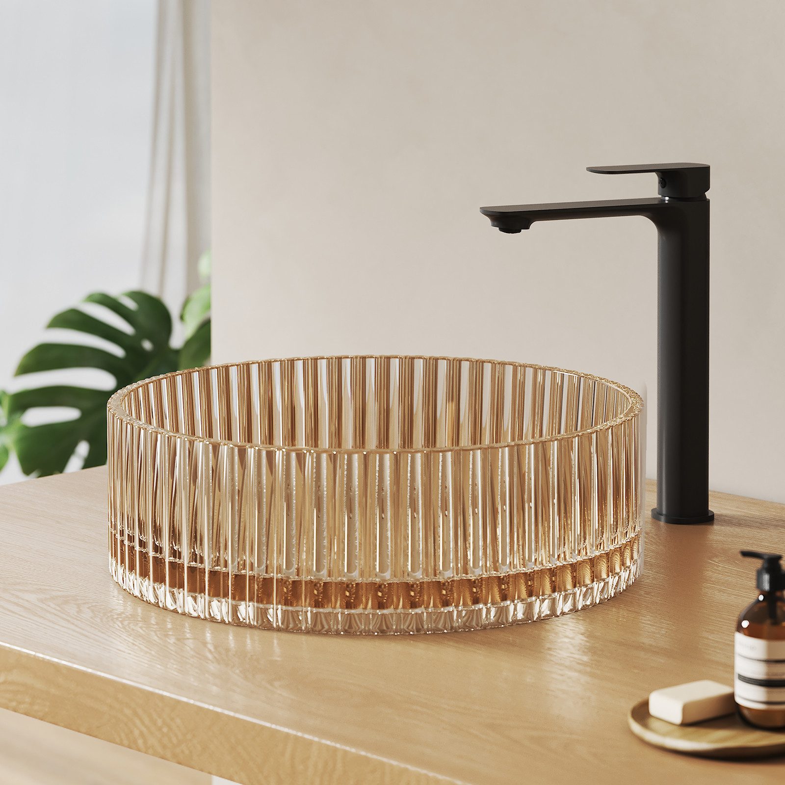 EMKE Aufsatzwaschbecken Rundes Glas Aufsatzwaschbecken 40 günstig online kaufen