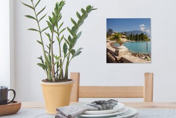 OneMillionCanvasses® Leinwandbild Gardasee - Küste - Wasser, (1 St), Leinwand Bilder für Wohnzimmer Schlafzimmer