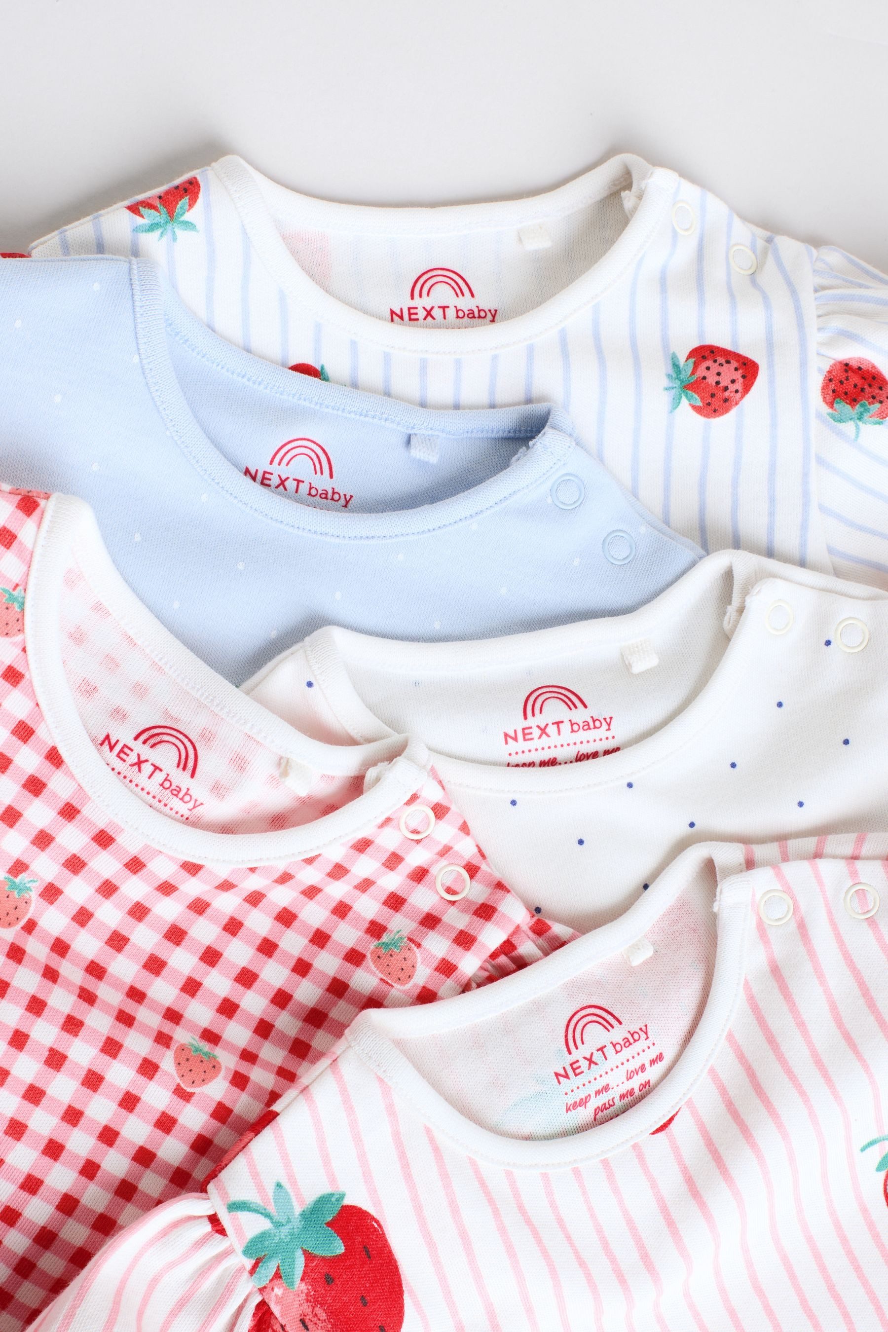 Next Kurzarmbody Kurzärmelige Babybodys 100 % Baumwolle, 5 Stk. (5-tlg)