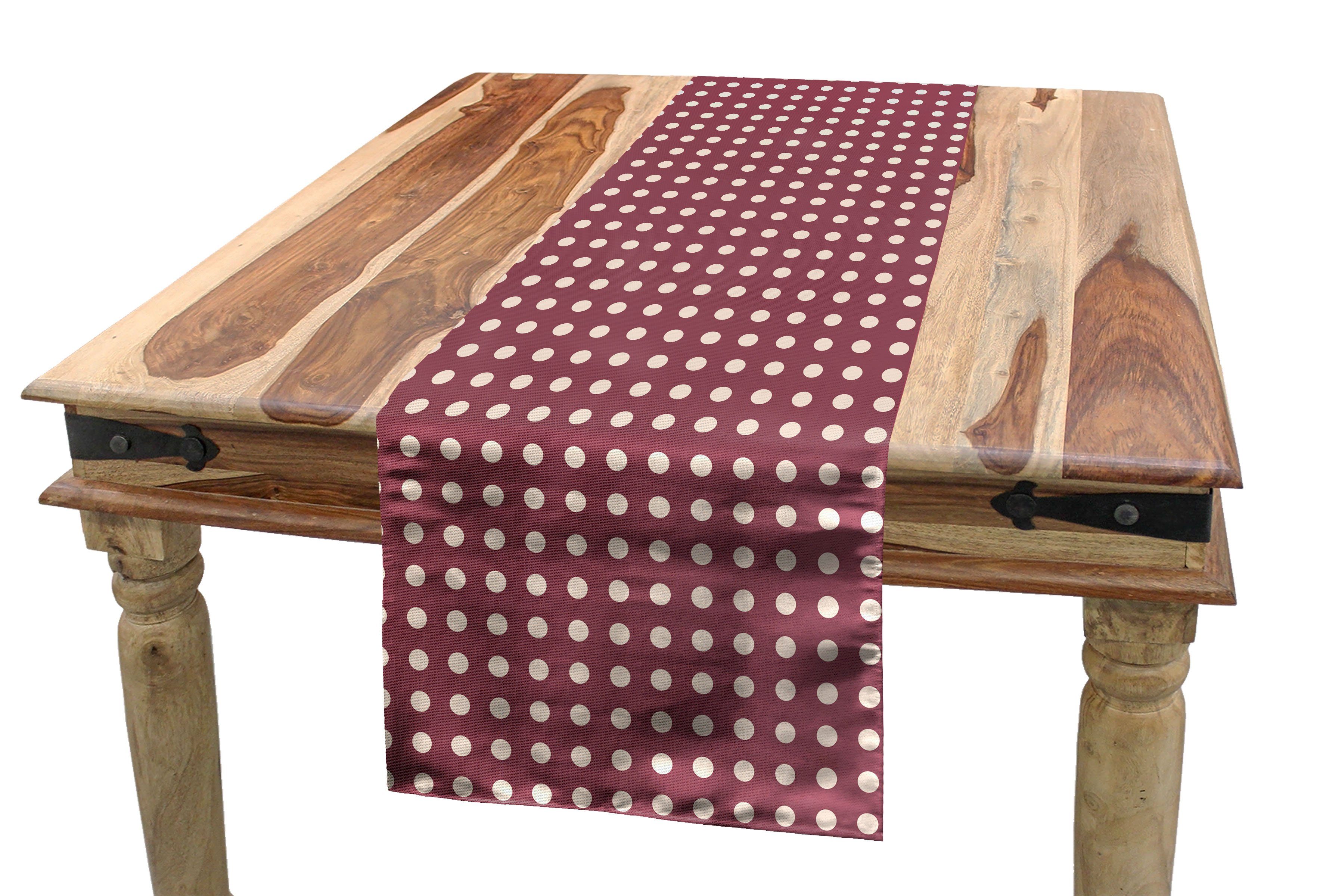 Abakuhaus Tischläufer Esszimmer Küche Rechteckiger Dekorativer Tischläufer, Punktmuster Bicolor Drucken mit Punkten