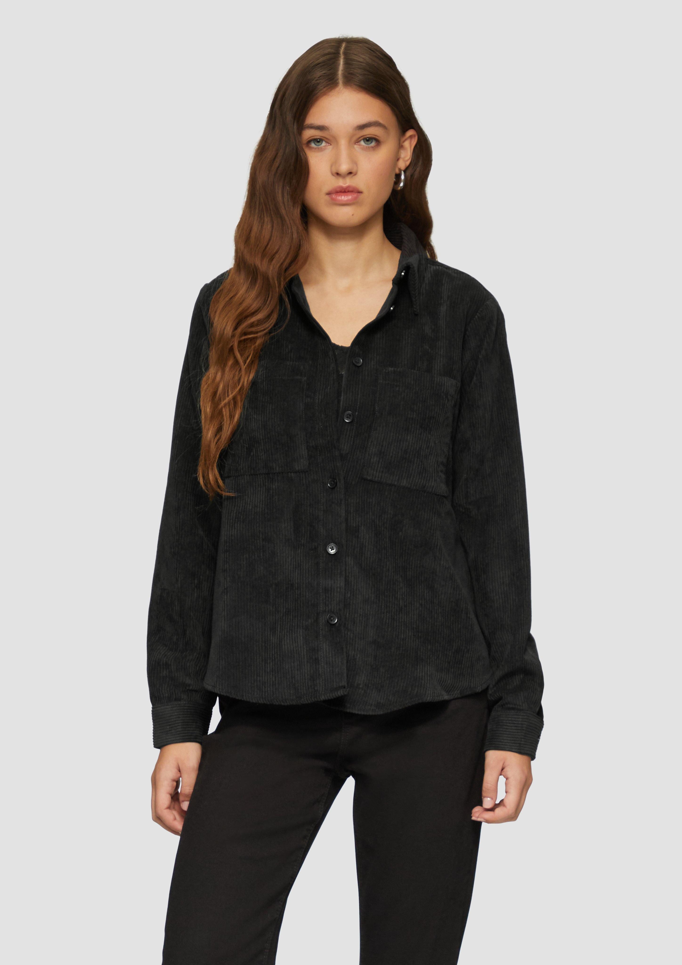 Langarmbluse Cordbluse mit Brusttaschen