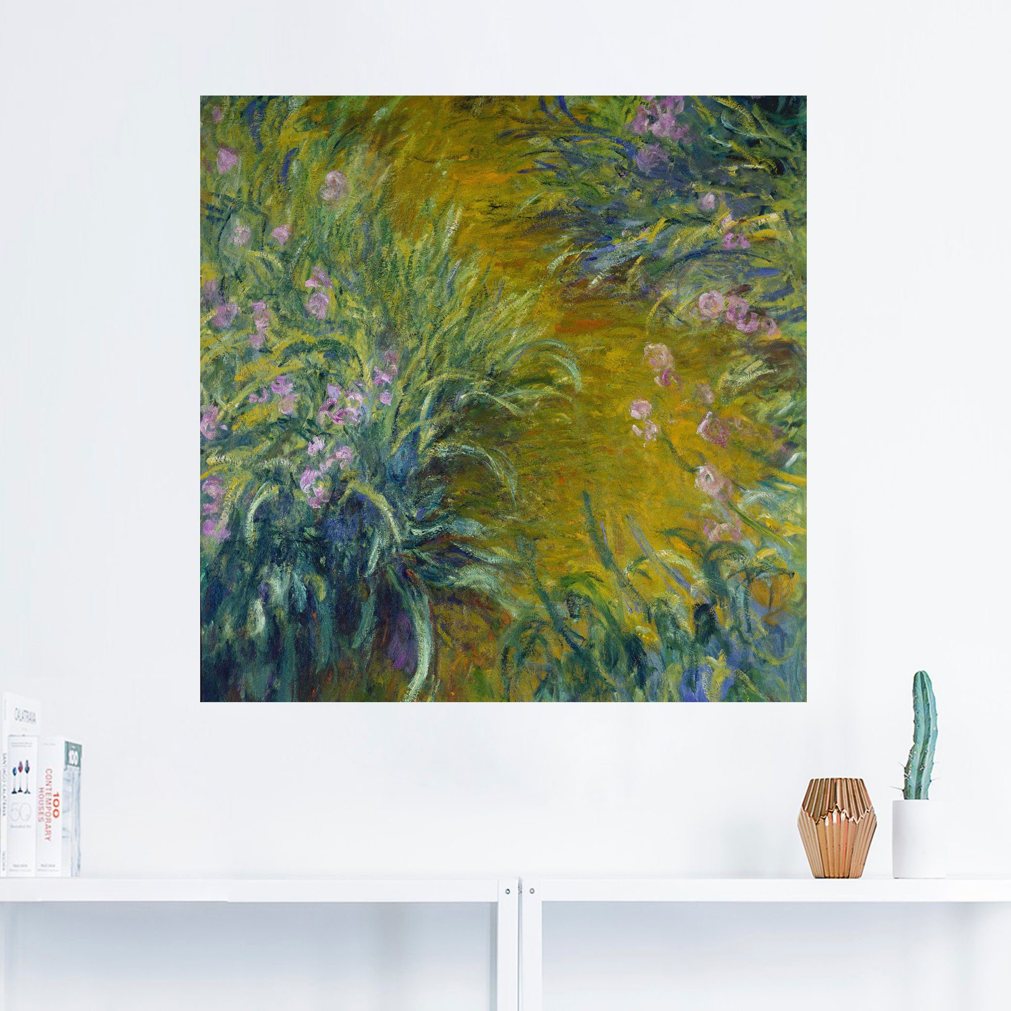 oder Iris (1 versch. Garten., St), Artland als Größen Leinwandbild, im Poster Wandbild in Blumenwiese Wandaufkleber