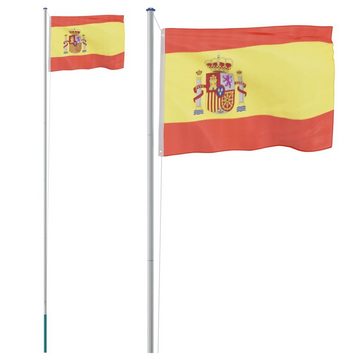 vidaXL Fahne Flagge Spaniens mit Mast 6,23 m Aluminium