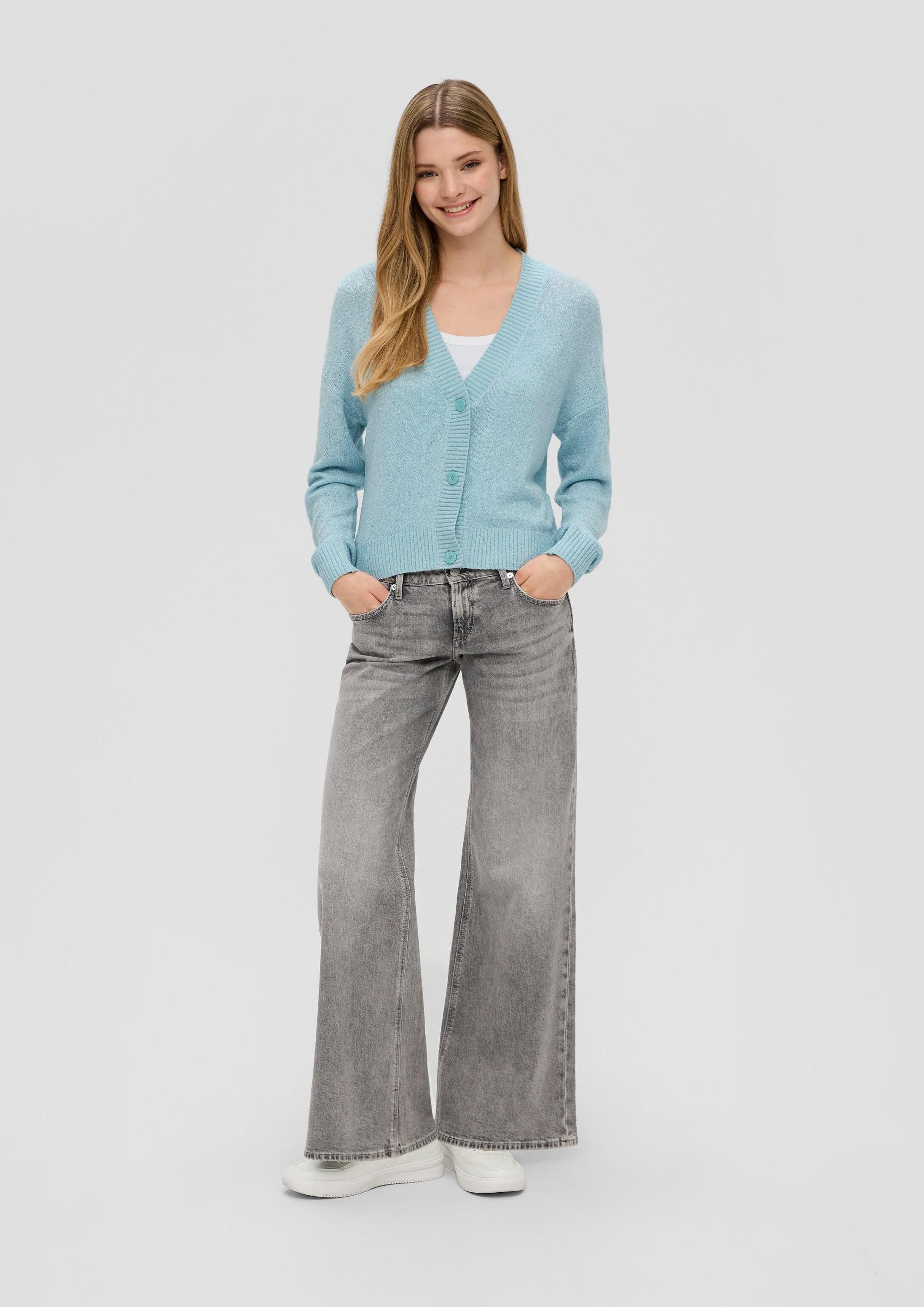 QS Cardigan Strickjacke Verkürzte Strickjacke mit Knöpfen