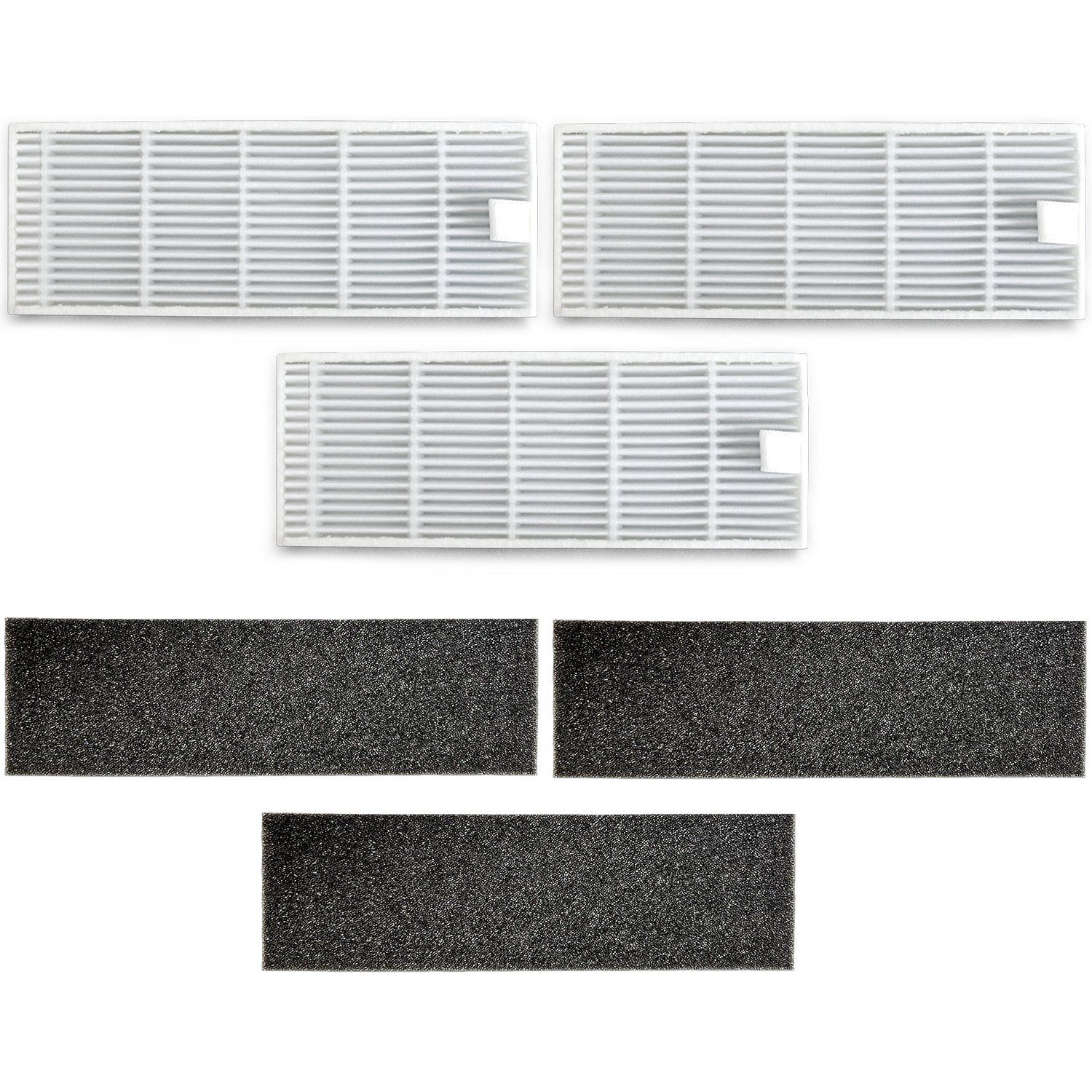 ZACO Filter-Set 3x Feinpartikel Filter & 3x Schwammfilter, Zubehör für ZACO  A9s, Original Zubehör Set Saugroboter, Feinpartikelfilter, Austauschfilter