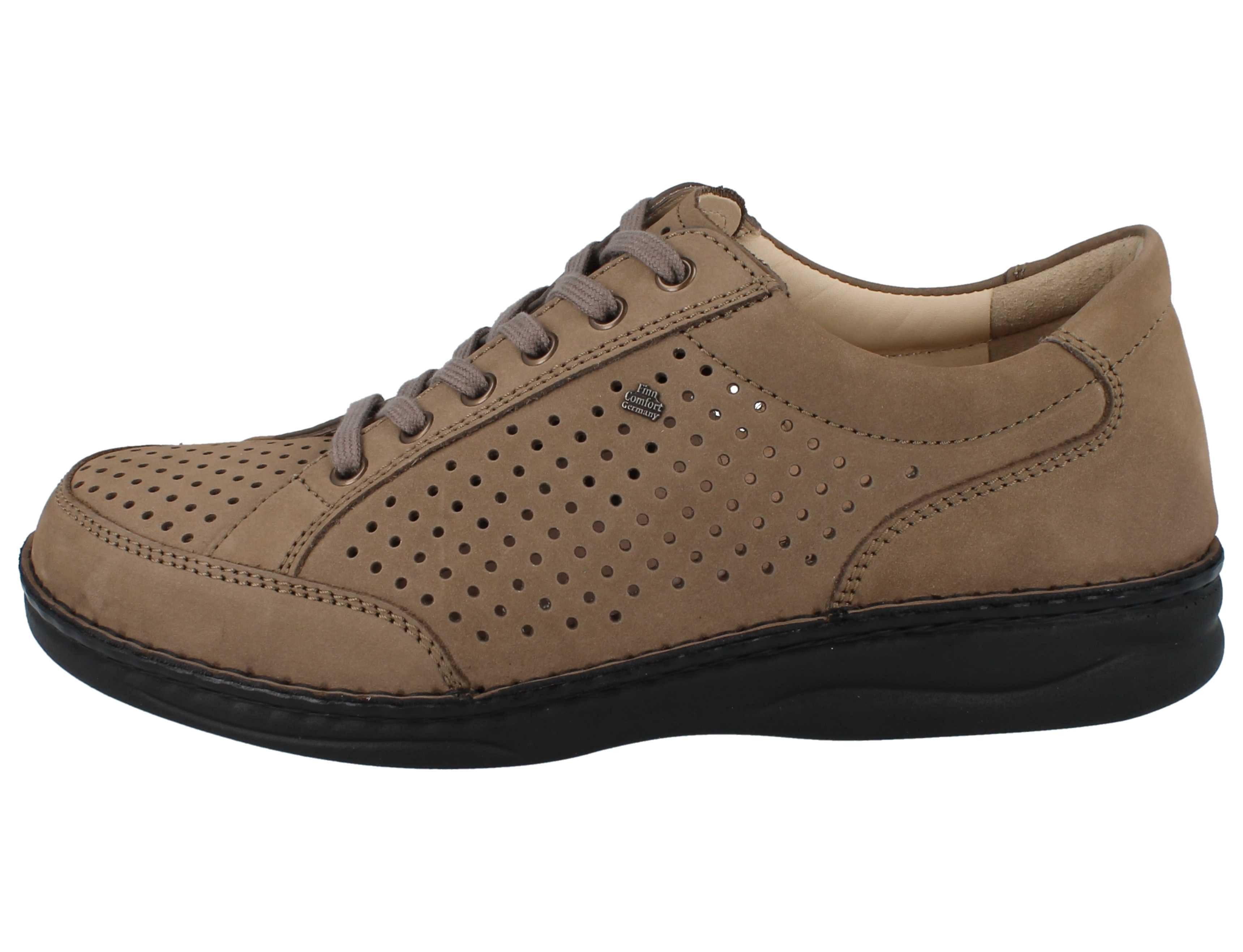 Finn Comfort FINN COMFORT Bardolino Herren Halbschuhe hellbraun Nubukleder - Schnürschuh