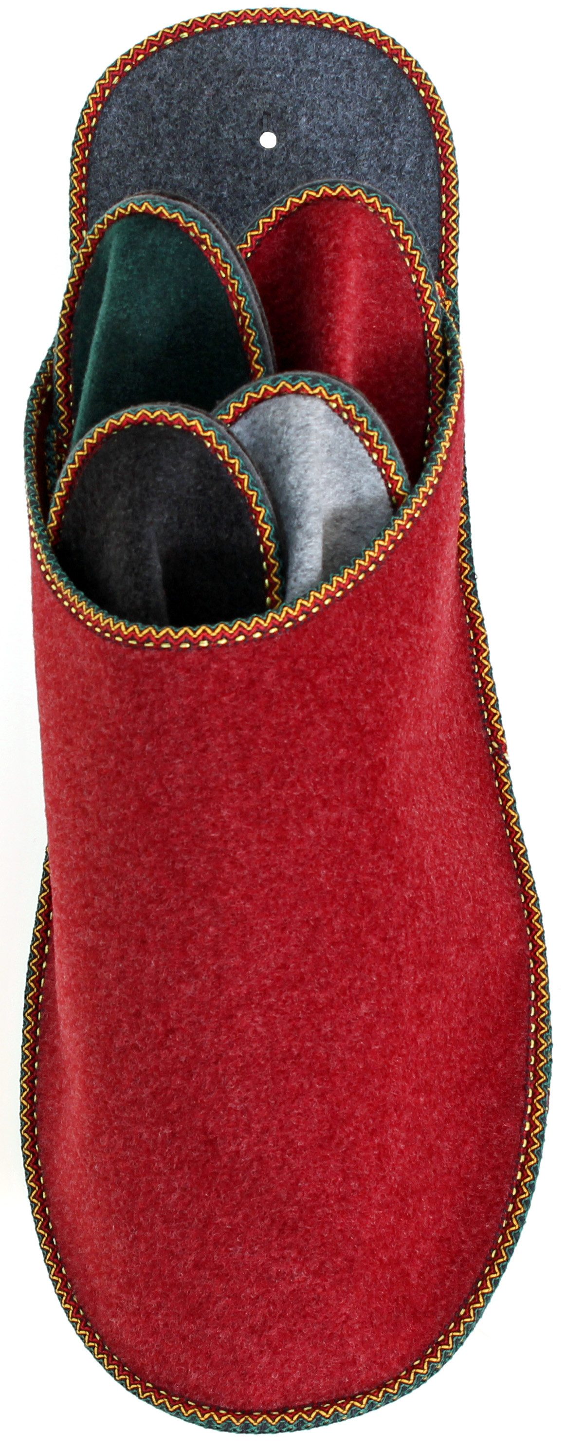 Pantoffelmann Gästepantoffelset Gästeset Filzpantoffel Herren Damen Filz Hausschuhe Pantoffel (1 Paar) Filzpantoffeln, Gästepantoffel besonders leicht