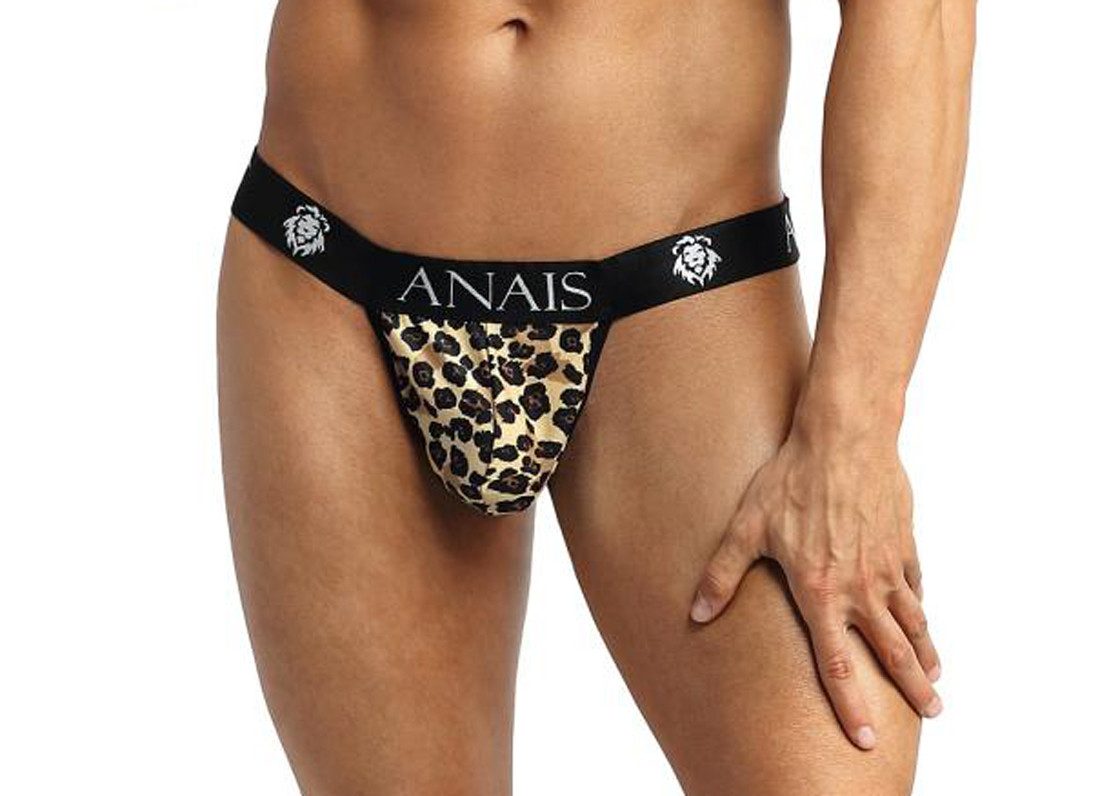 String Herren Jock Strap Männer Slip mit Leopard Muster und Gummibund blickdi