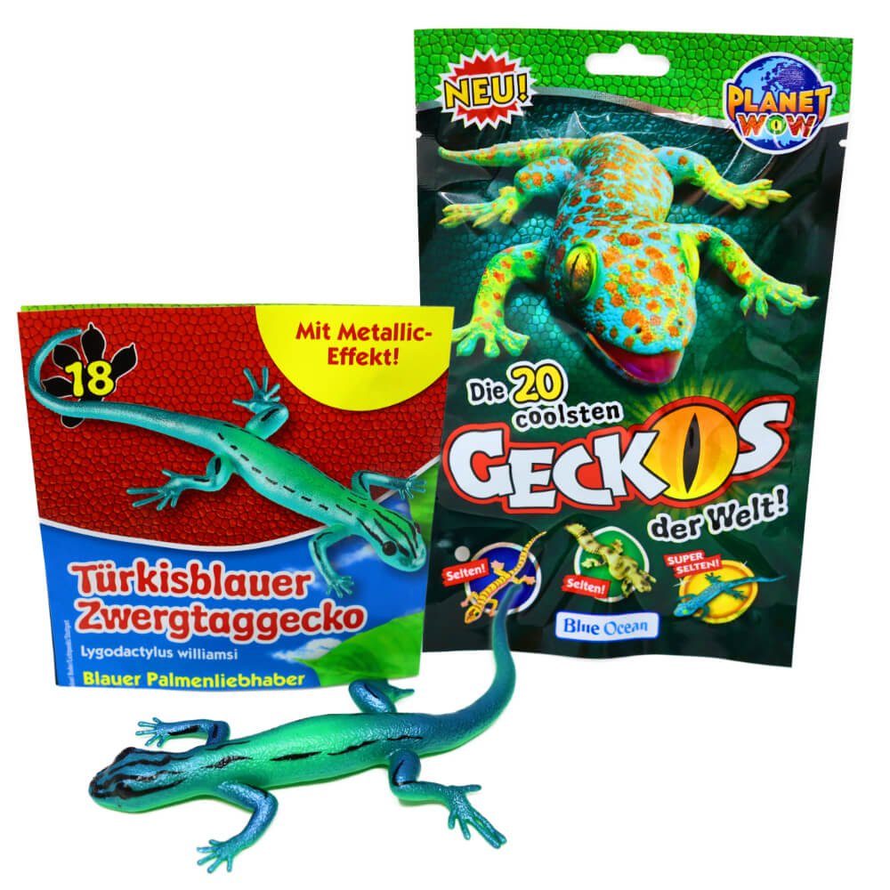 Blue Ocean Sammelfigur Blue Ocean Geckos Sammelfiguren 2023 - Planet Wow Glänzt - Figur 18. (Set), Geckos - Figur 18. Türkisblauer Zwergtaggecko