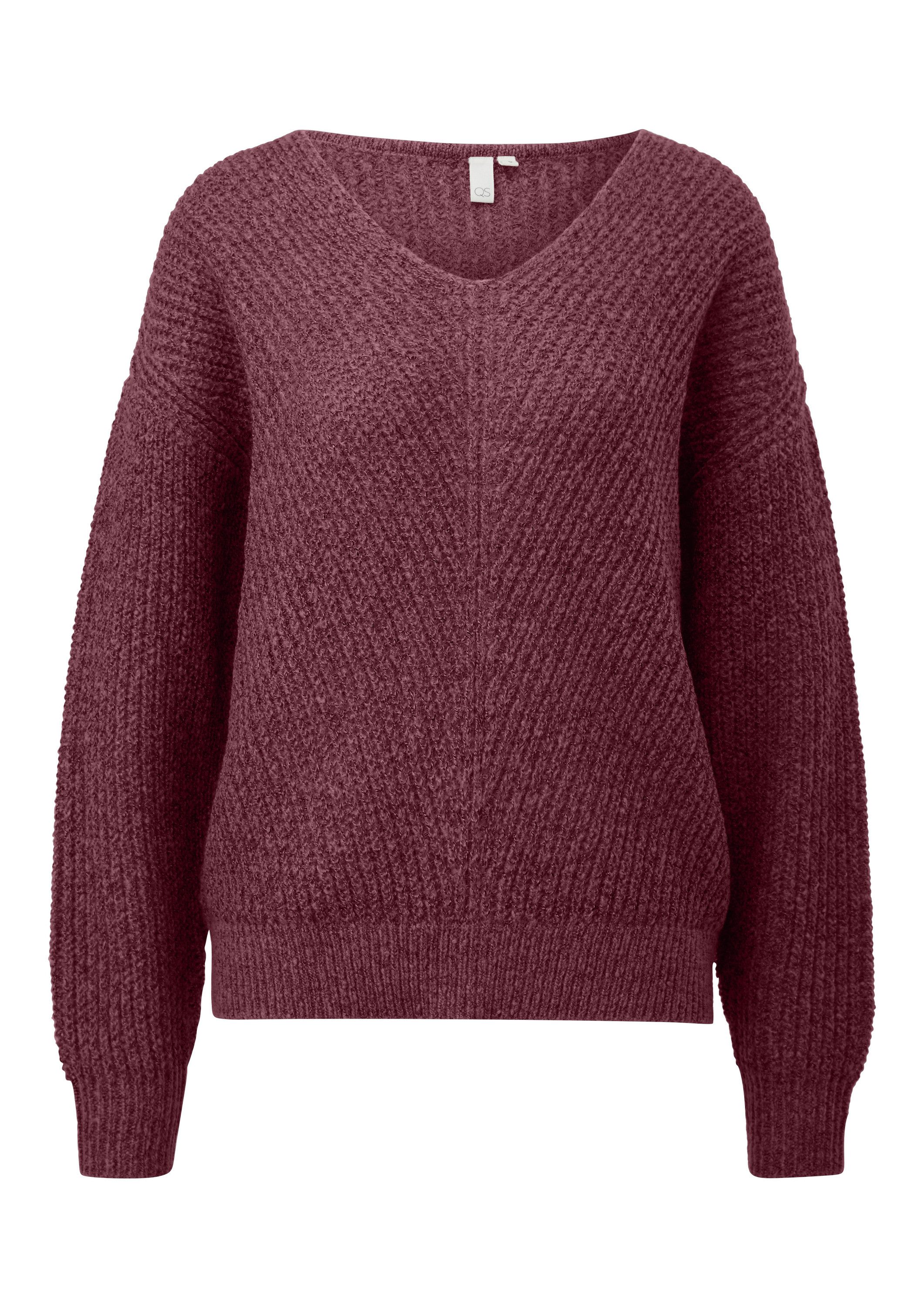 QS Longpullover Strickpullover Melierter Pullover günstig online kaufen