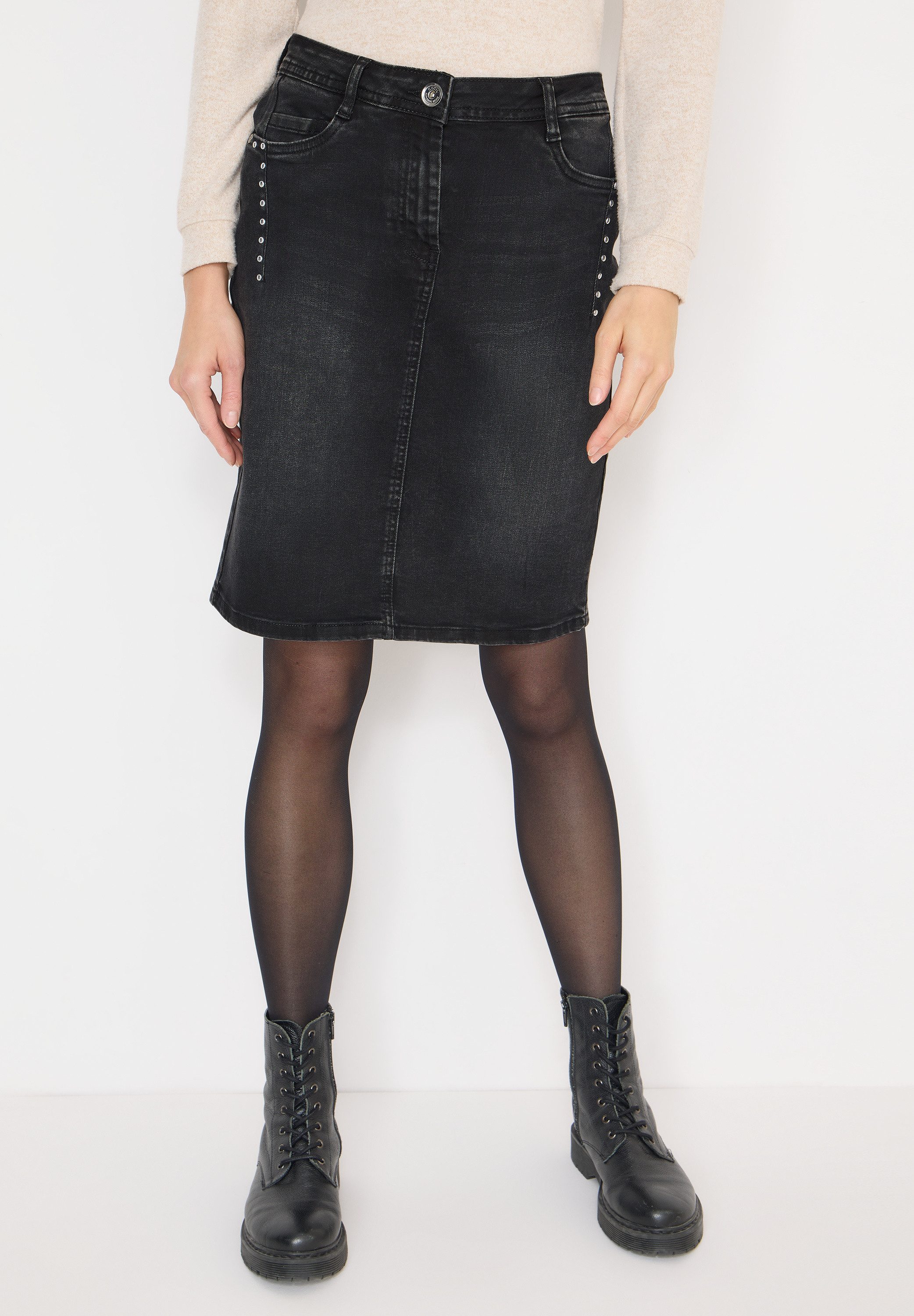 STREET ONE Jeansrock mit dekorativen Nieten