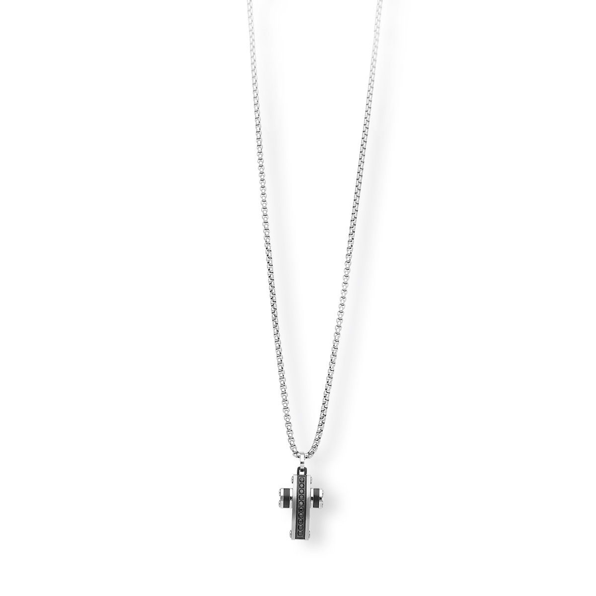 Edelstahl Anhänger PVD mit 2 Kreuz Kristalle (1-tlg) Halskette Jewels Kette beschichtet, 251735 2Jewels