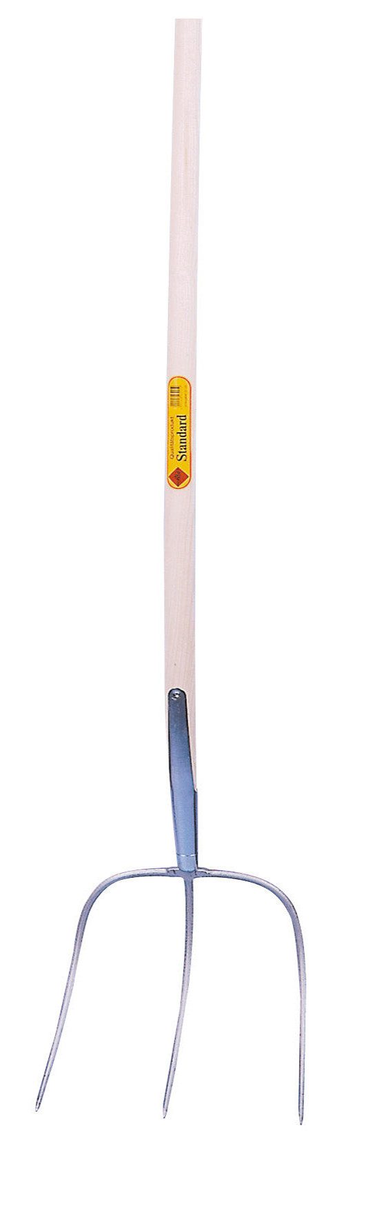 Kerbl Spatengabel Streugabel 3 Zinken 30 x 30 cm m. 135 cm Eschenstiel, angenehmer Griff