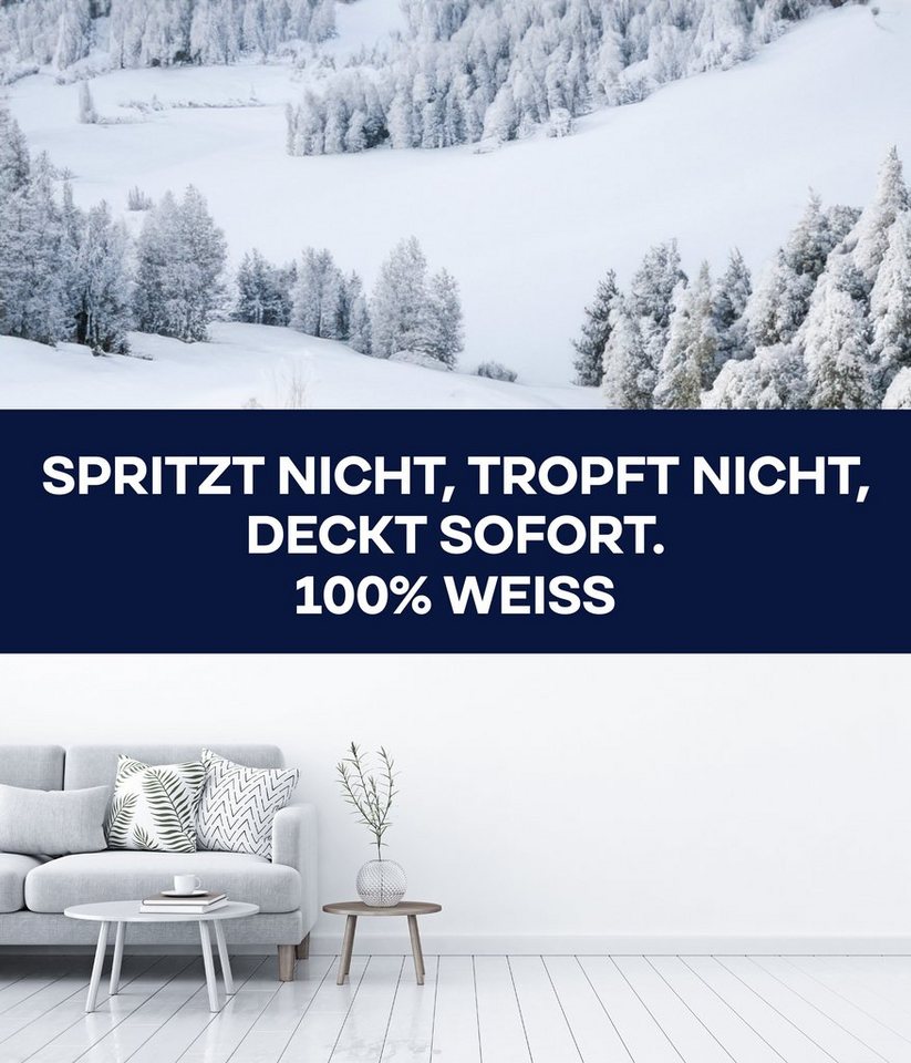 Thumbnail - plid Wandfarbe Plid Schneeweiß Wanfarbe innen - Deckenfarbe - Polarweiß - Innenfarbe, Gute Deckkraft, wenig spritzen