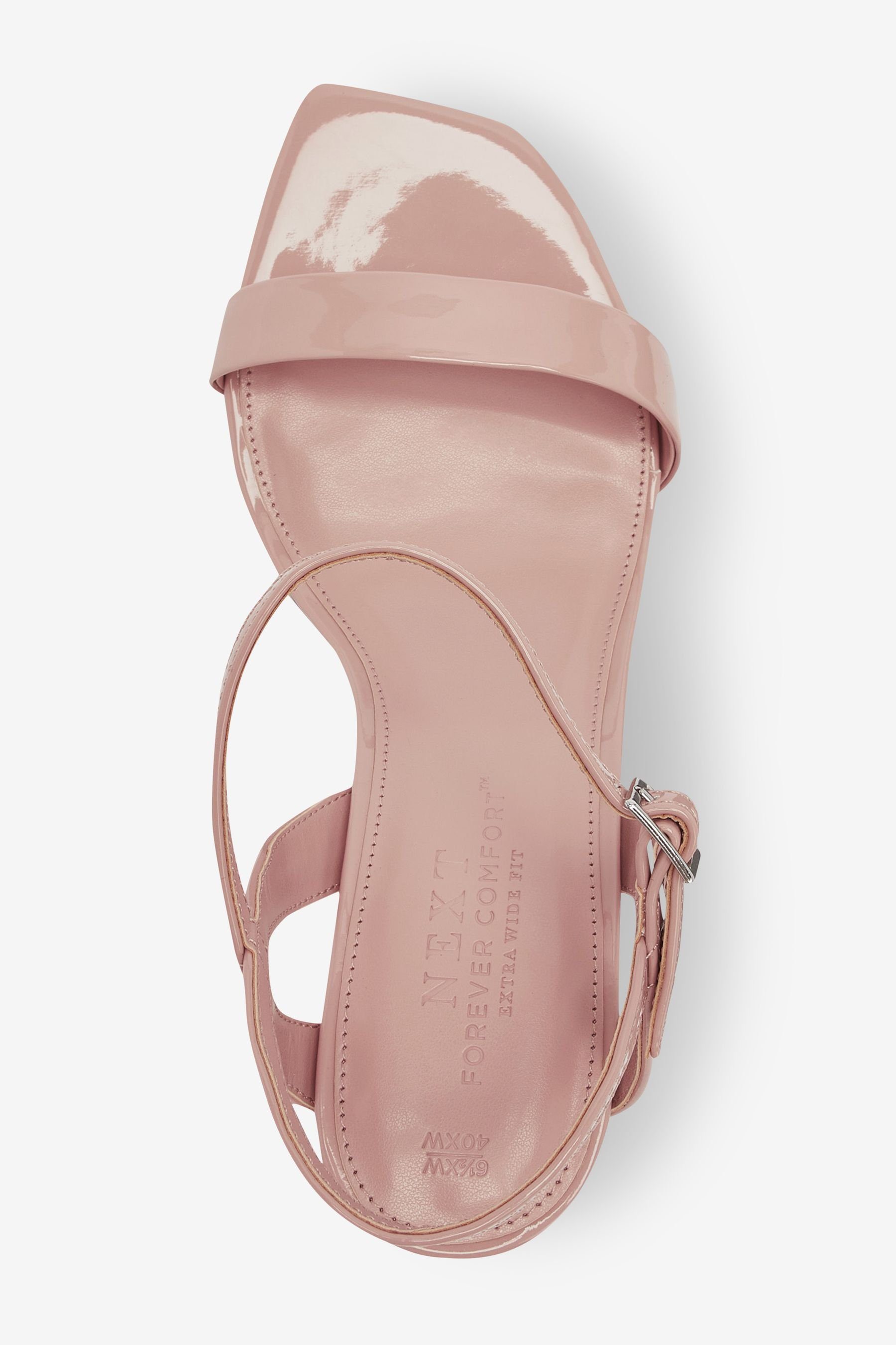 Pink Comfort Sandalette Nougat mit Absatz Next Riemchensandaletten (1-tlg) Forever
