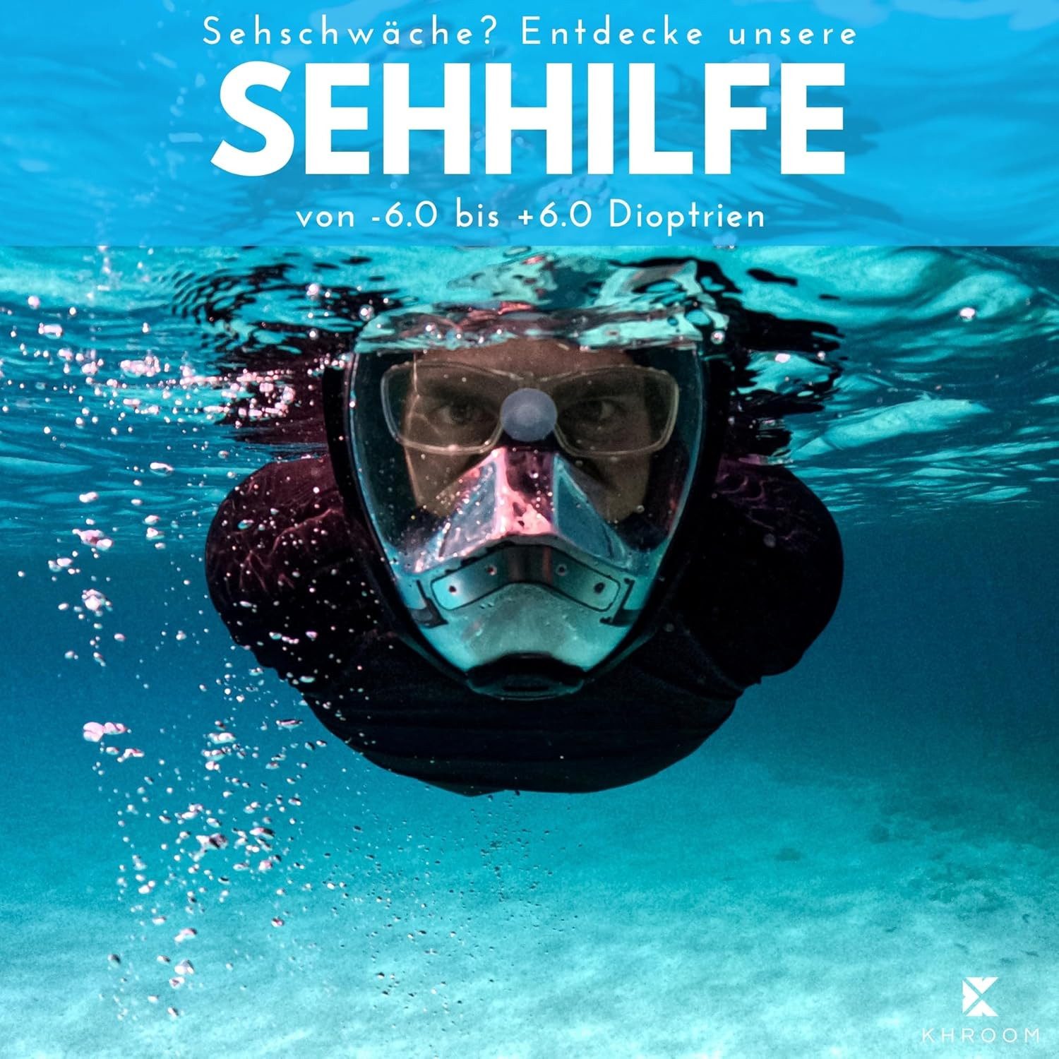 Khroom Schnorchel Schnorchelmaske Erwachsene Tauchermaske Vollgesichtsmaske Schnorcheln (geprüfte CO₂ Sicherheit, Vollgesichtsmaske Tauchmaske), Seaview Pro – Bild 4 von 5