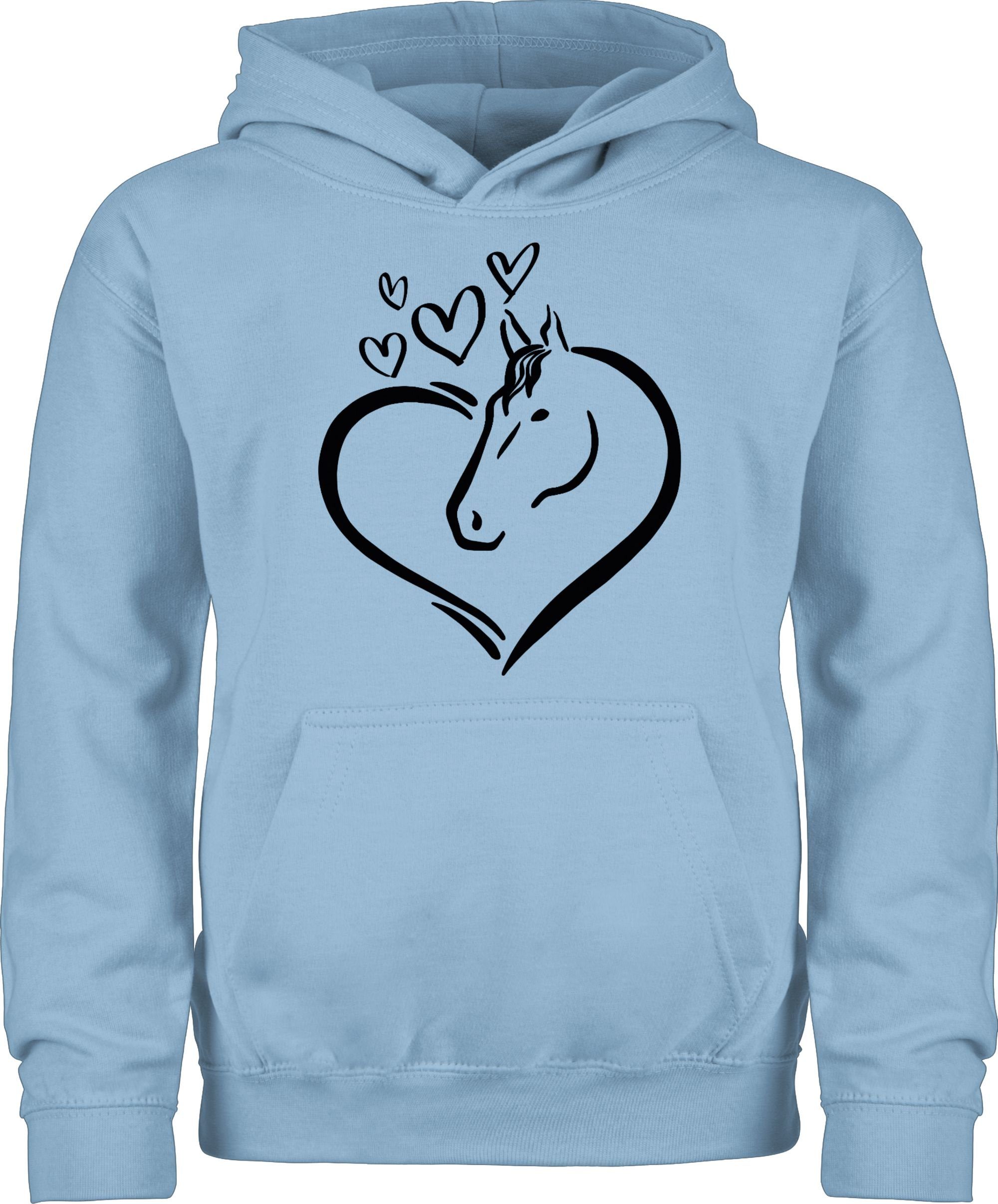 Hoodie Pferdeportrait im Herz