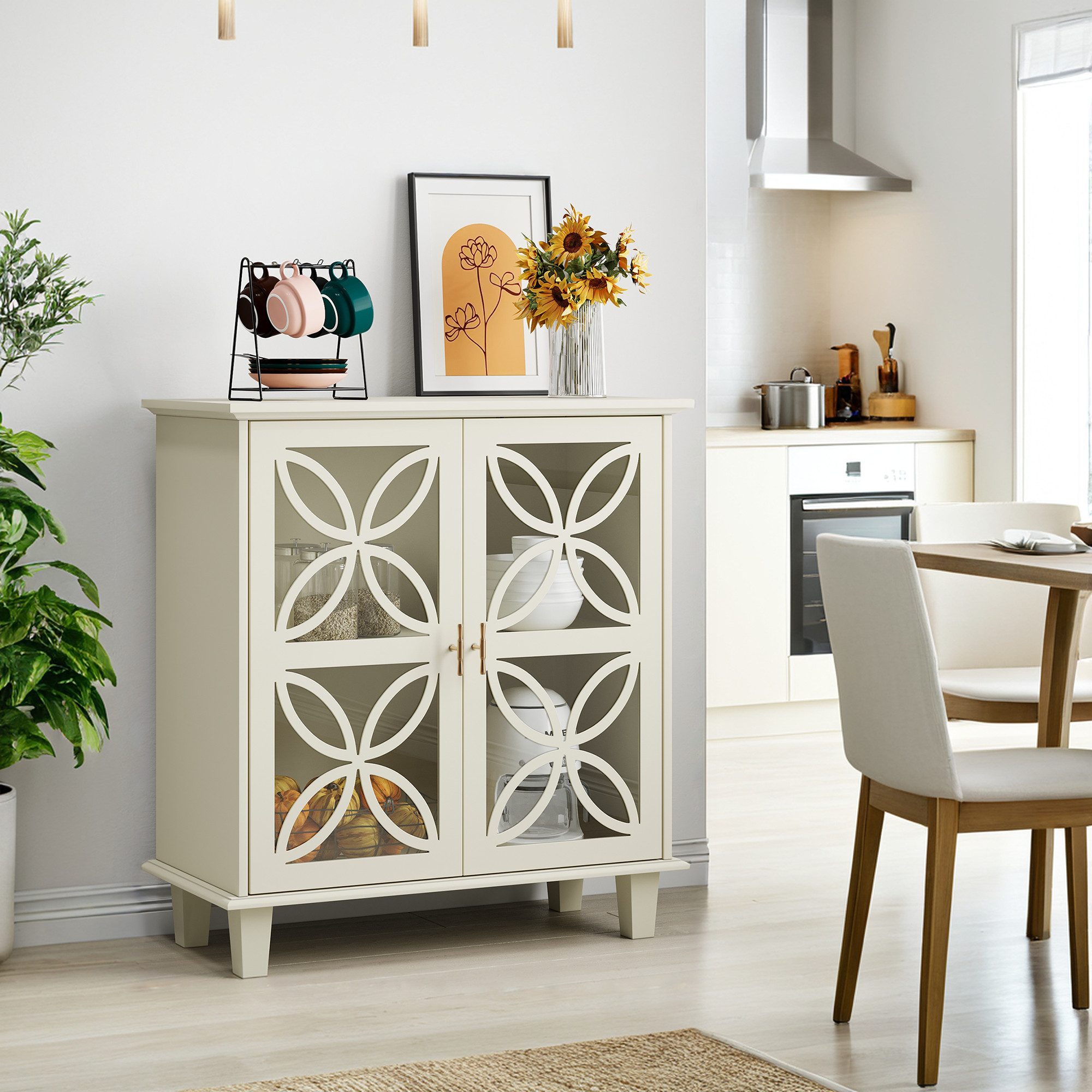 OKWISH Sideboard Modernes Küchenschrank,Anrichte (Retro-Design Sideboard günstig online kaufen