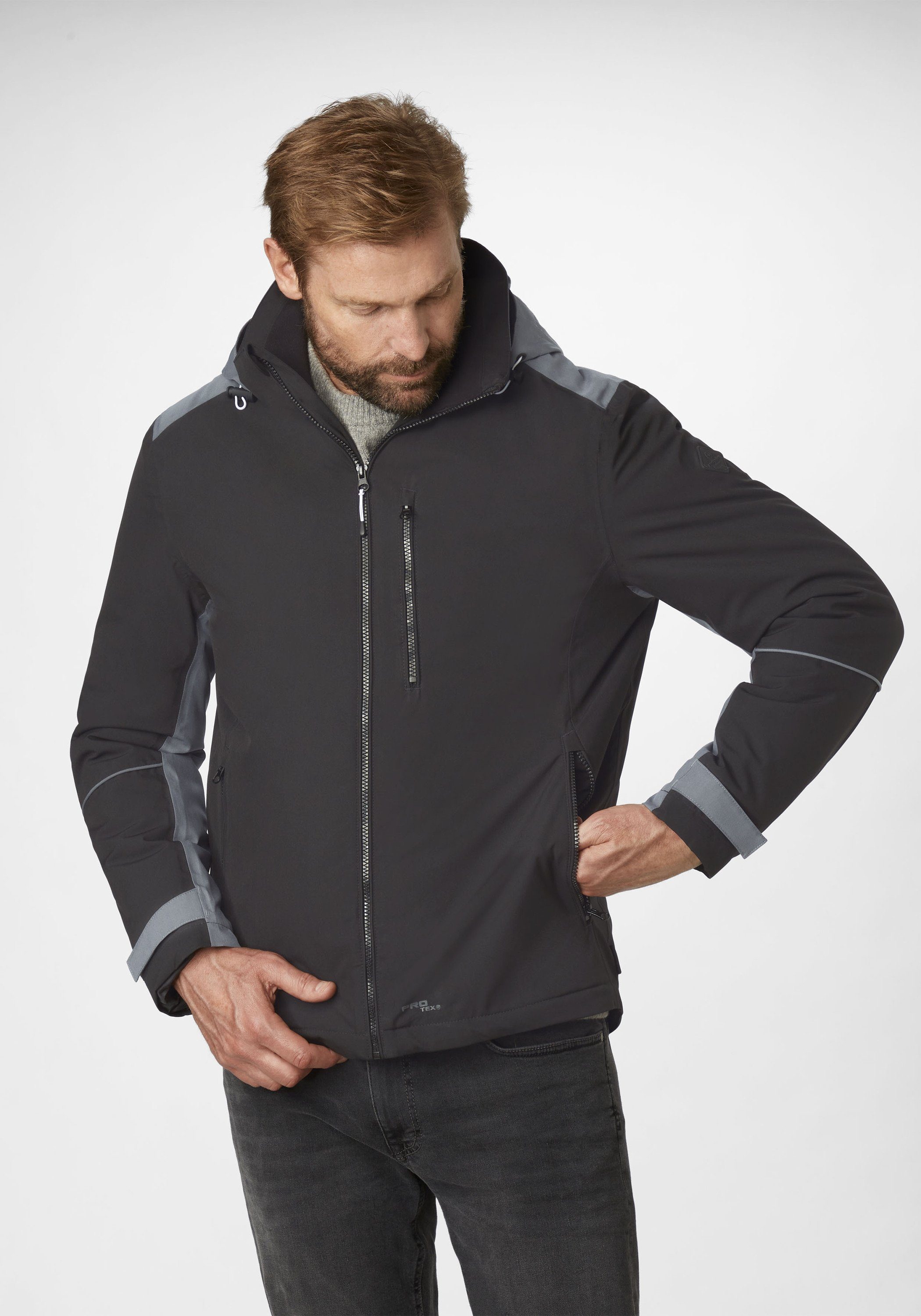 Function Len colour Black mit Redpoint Protex Wasserdichte Funktionsjacke Outdoorjacke blocking