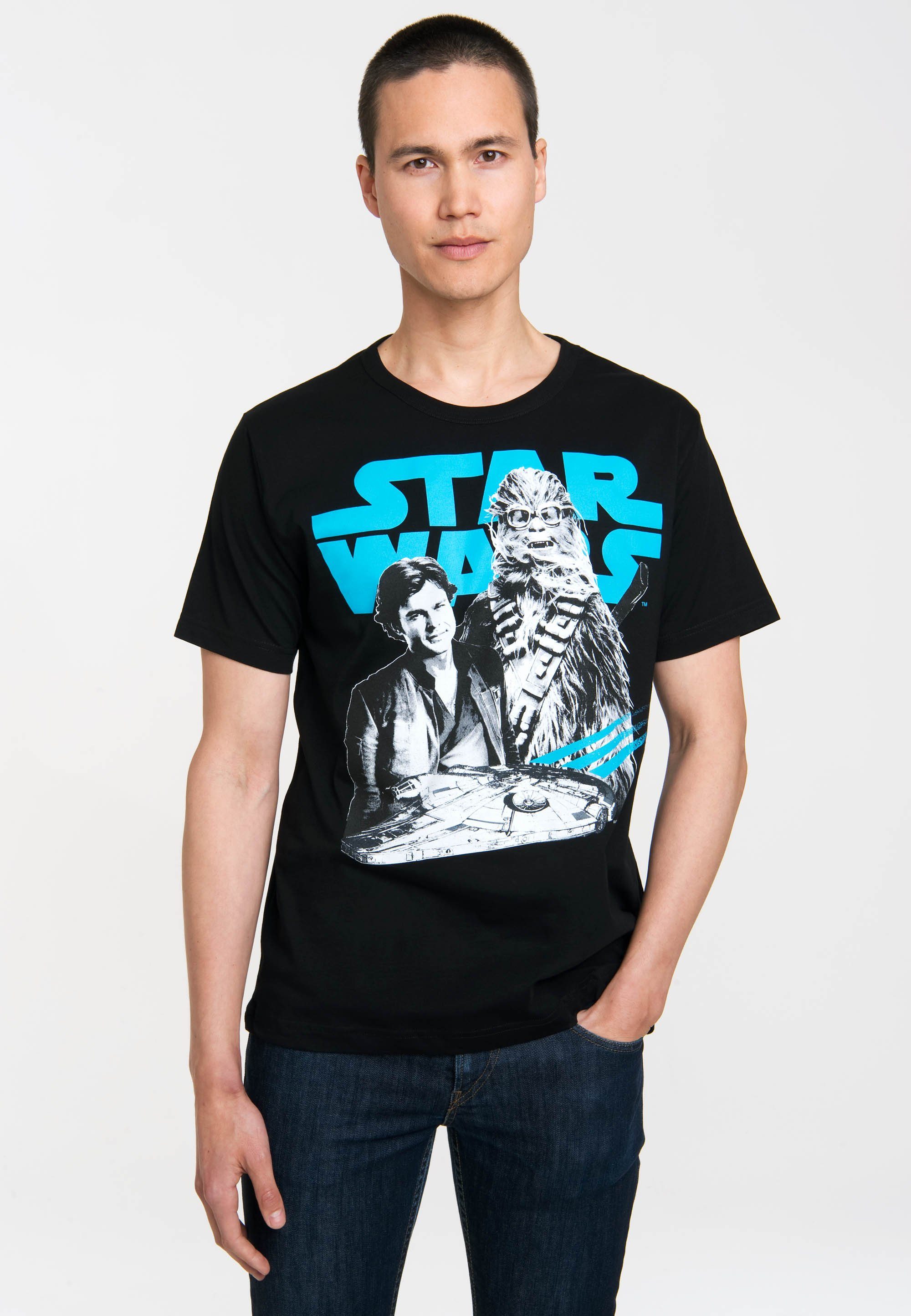 LOGOSHIRT T-Shirt A Star Wars Story Han Solo & Chewbacca mit auffälligem Print