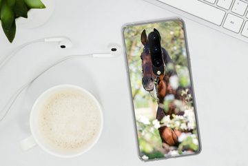MuchoWow Handyhülle Pferde - Blüte - Frühling - Tiere, Phone Case, Handyhülle OnePlus 7 Pro, Silikon, Schutzhülle