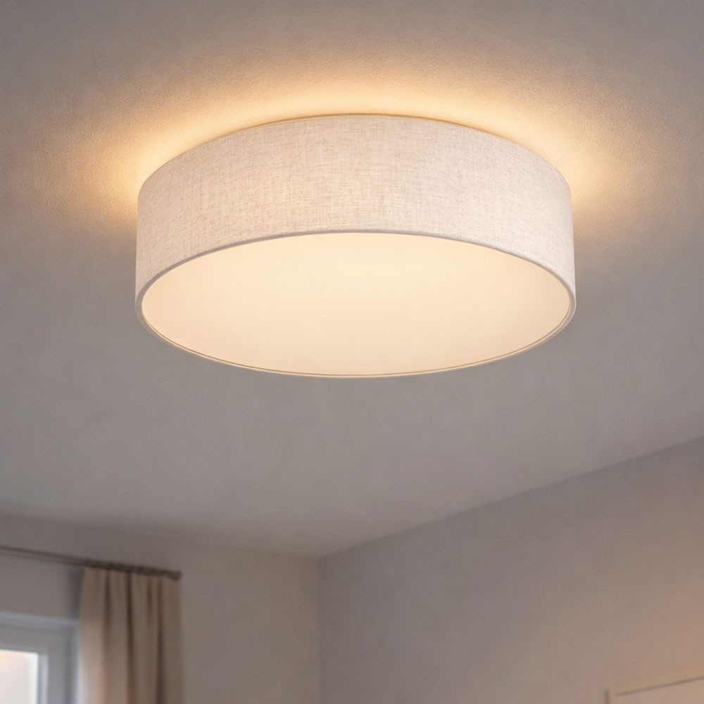 GLOBO LIGHTING Deckenleuchte, Leuchtmittel nicht inklusive, Deckenleuchte weiß rund Deckenleuchte Stoff weiß Lampe
