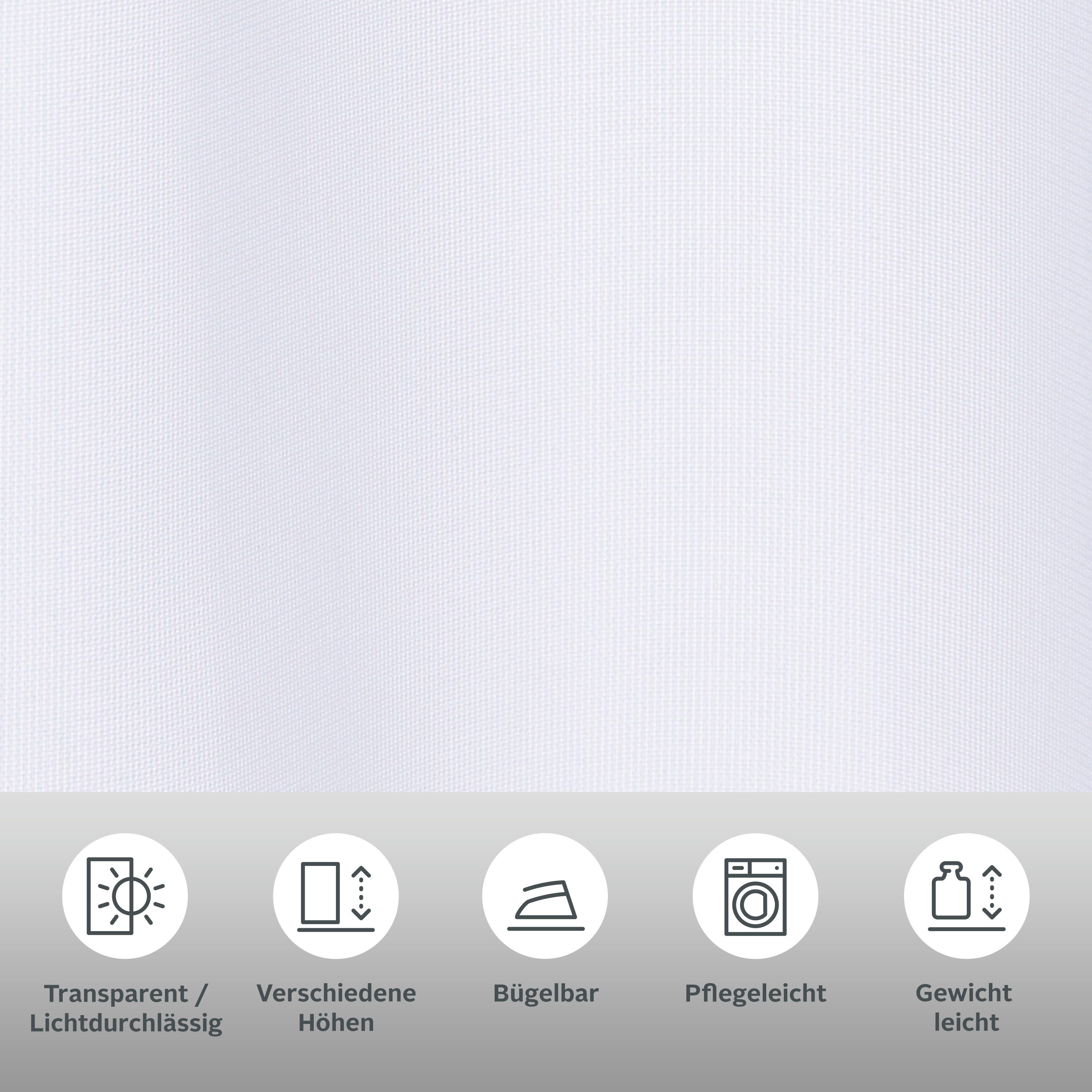 OTTO home Scheibengardine Kira (1 St), Schlaufen, transparent, Voile, mit einseitig aufgenähten Satinbändern, Querstreifen