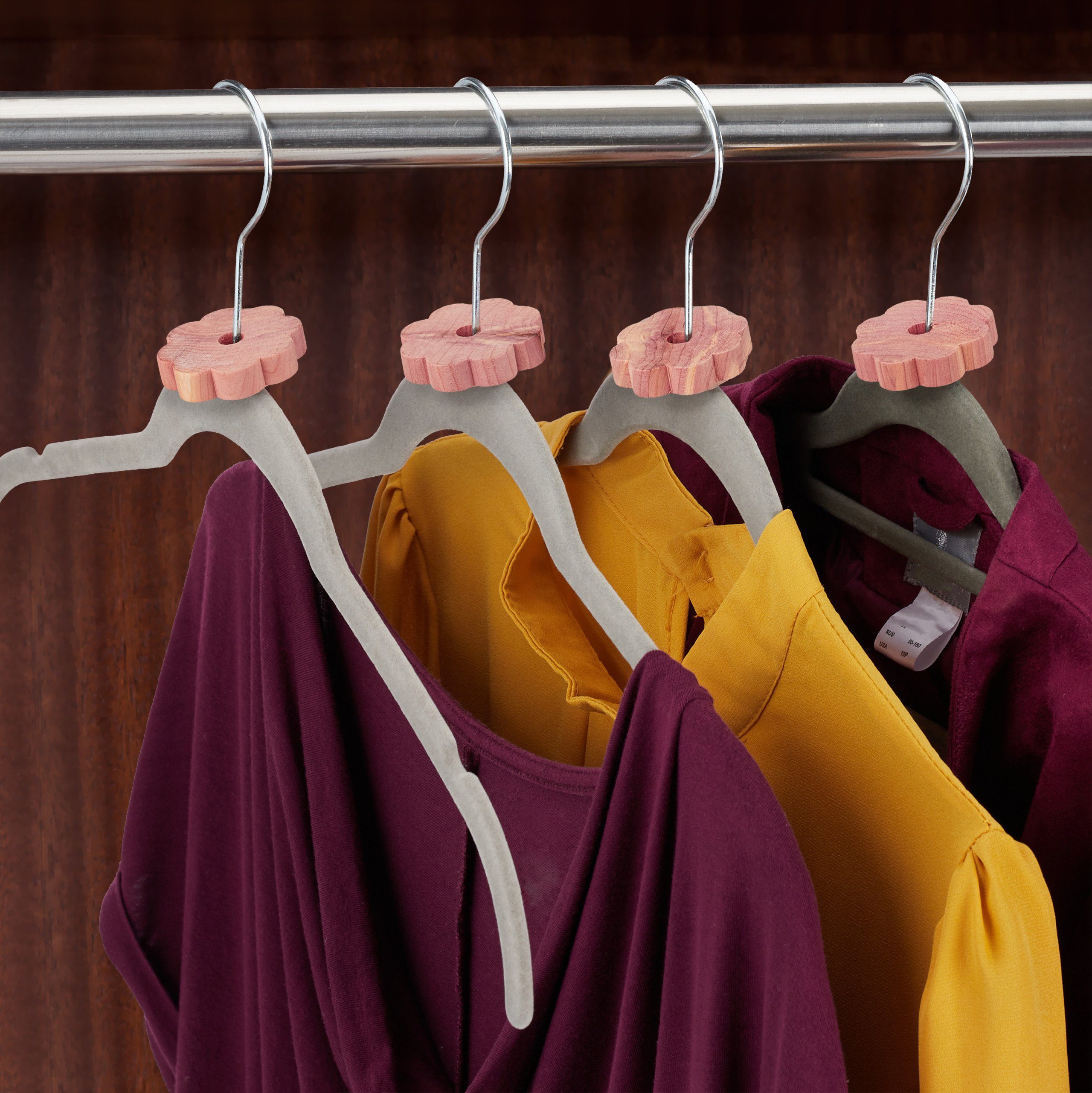 relaxdays Kleiderbügel 40 x Zedernholz Mottenschutz günstig online kaufen